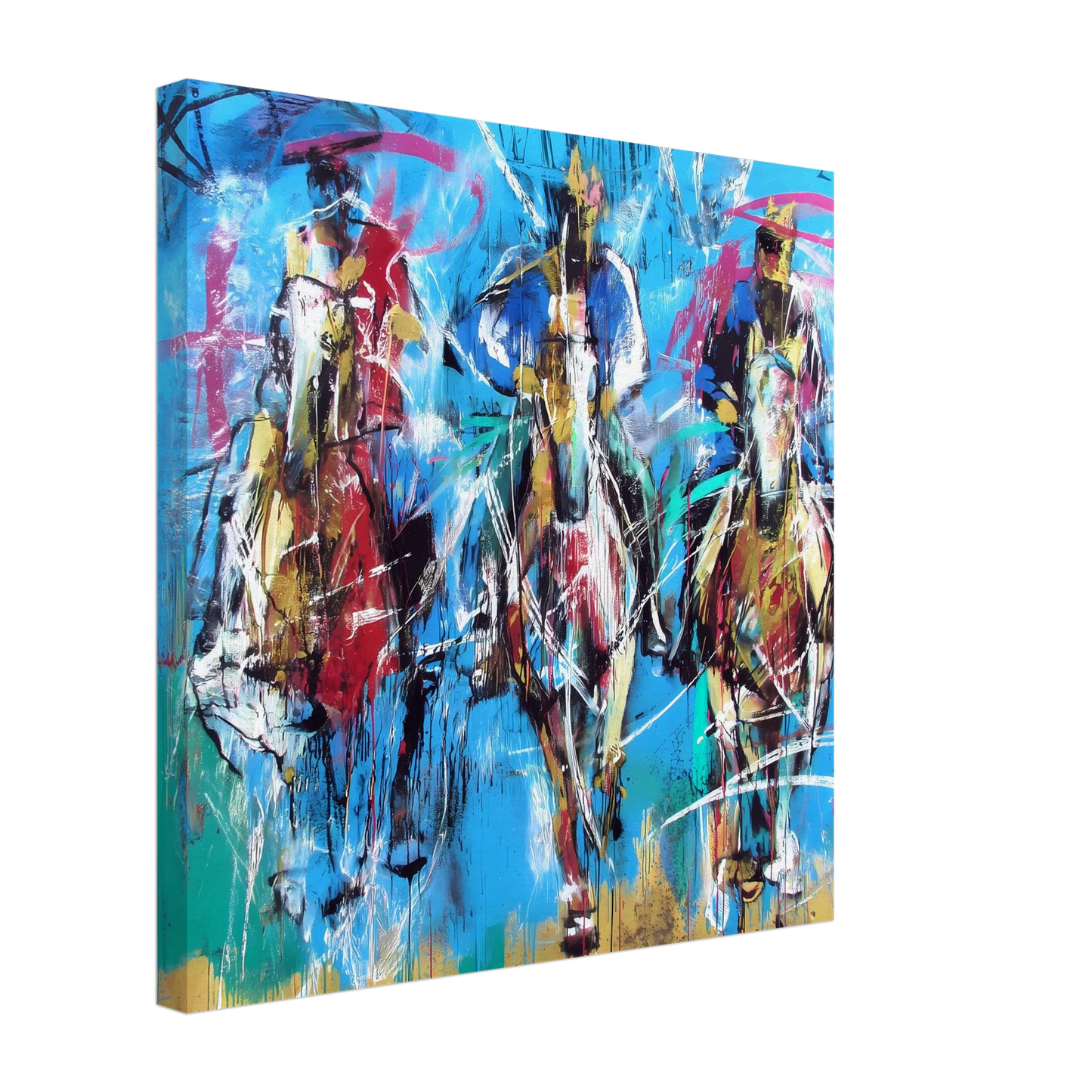 Trois Cavaliers — tableau sur toile — vue 4 — art mural STNCL