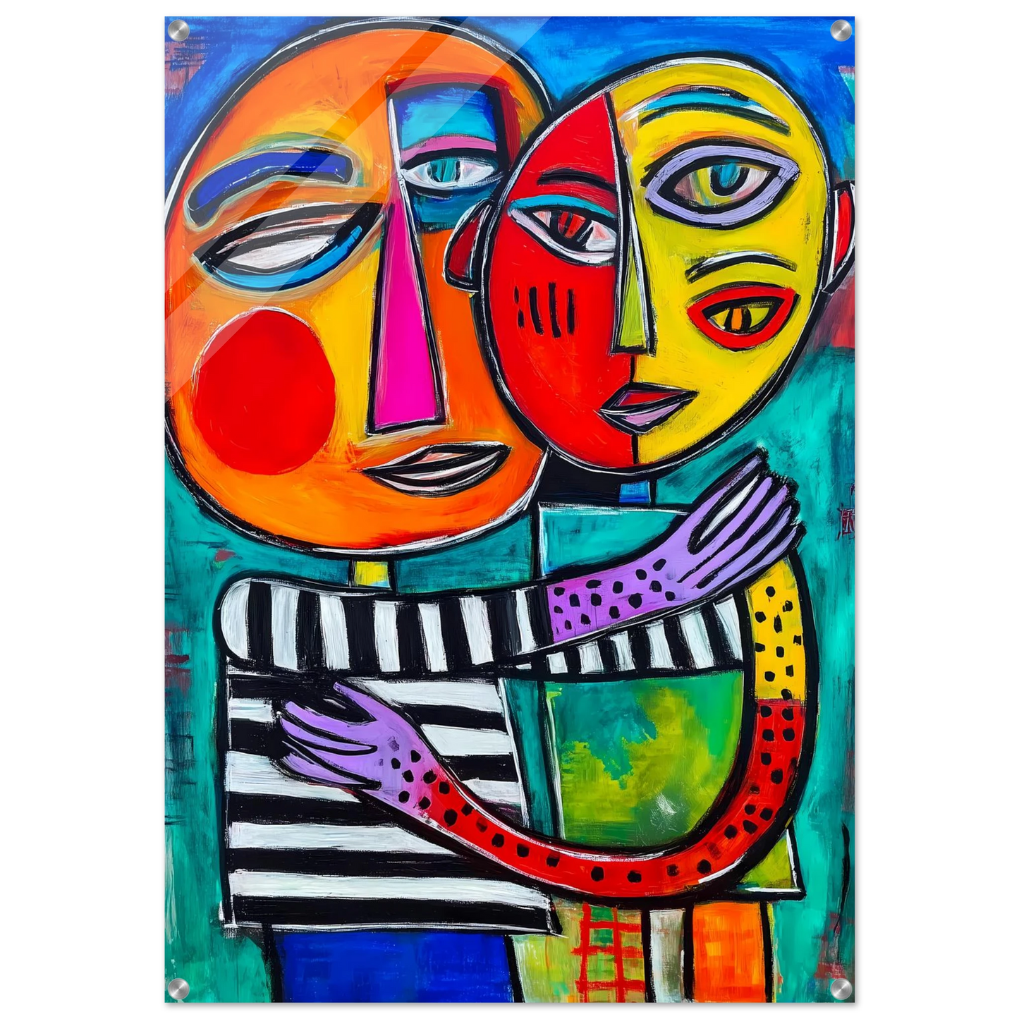Étreinte Cubiste — tableau plexiglas — art mural STNCL