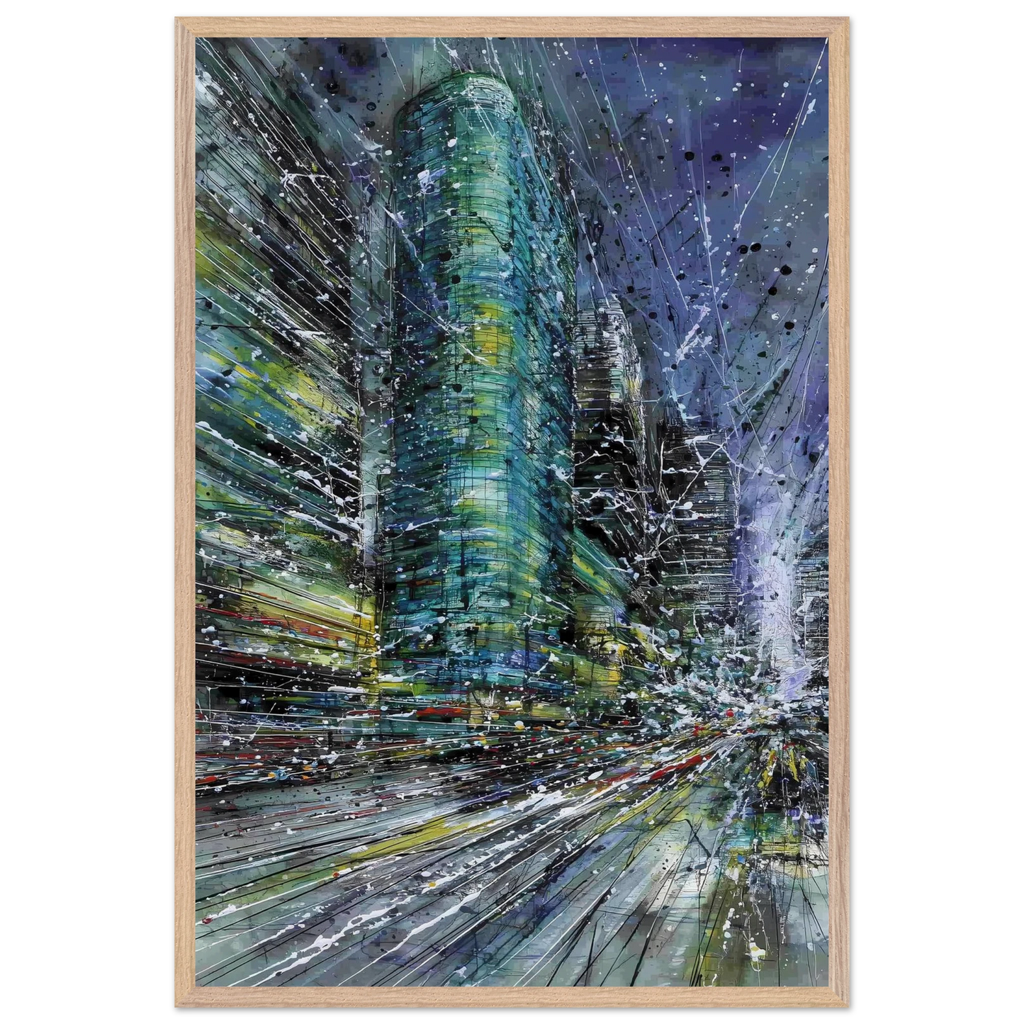Vertige de la Cité — tableau encadré bois — vue 14 — art mural STNCL
