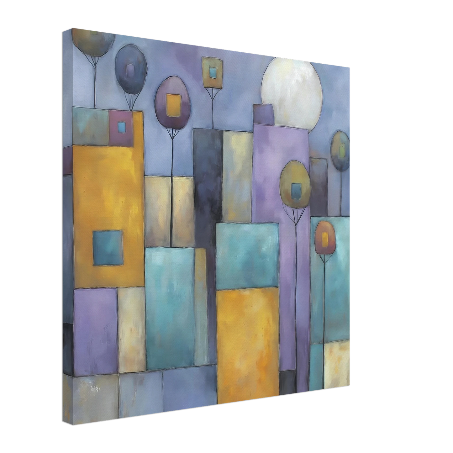 Ville sous la Lune — tableau sur toile — art mural STNCL