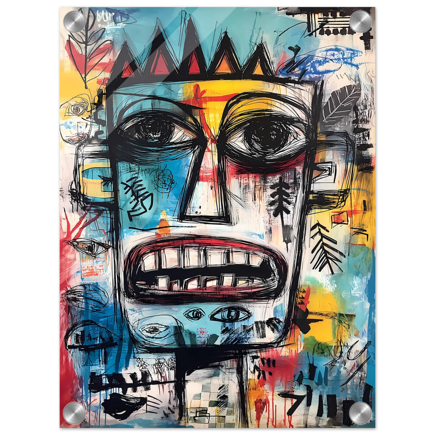 Roi Primitif — tableau plexiglas — vue 3 — art mural STNCL