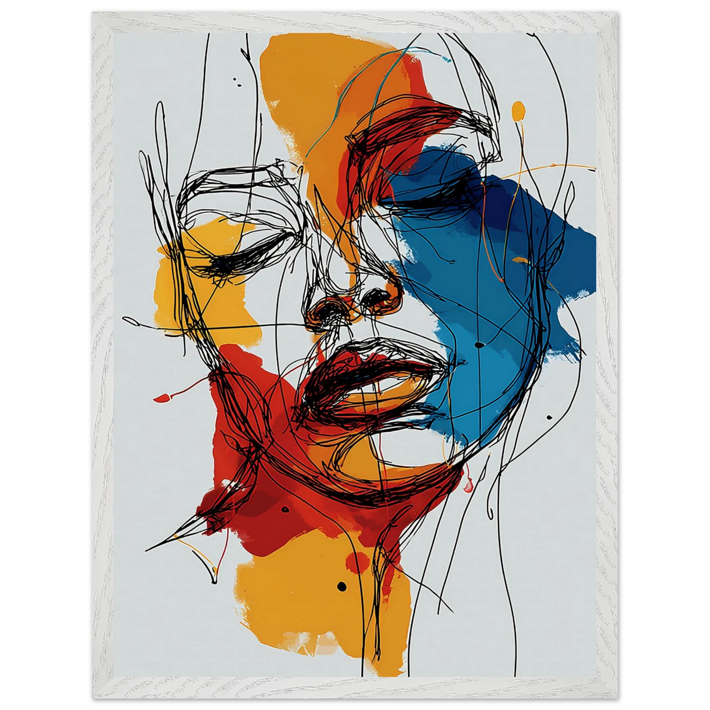 Visage en Filigrane — tableau encadré bois — vue 8 — art mural STNCL