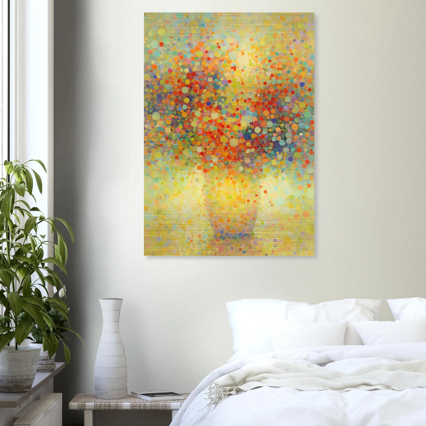 Floraison Pointilliste — tableau aluminium — vue 7 — art mural STNCL
