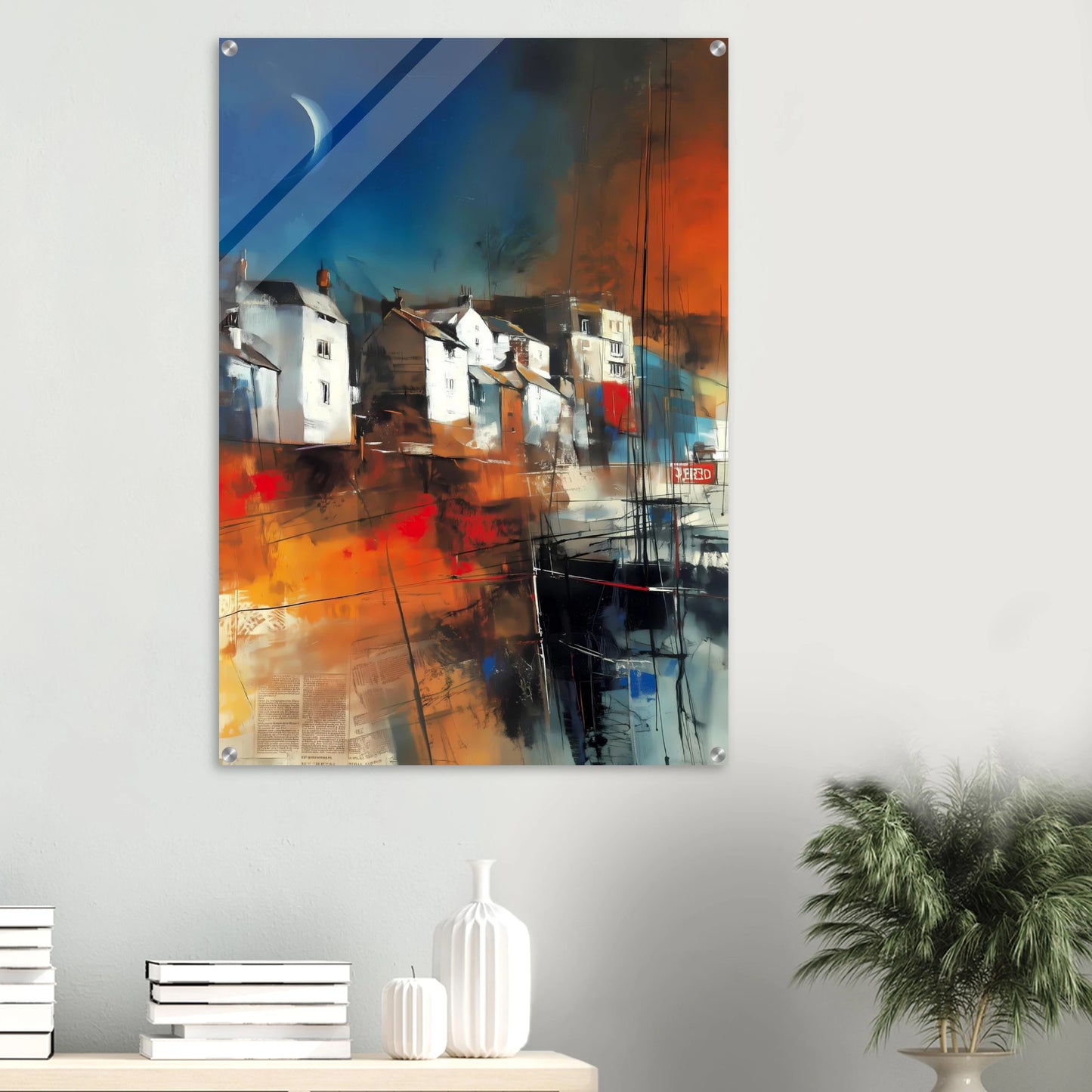 Port sous le Croissant de Lune — tableau plexiglas — vue 6 — art mural STNCL