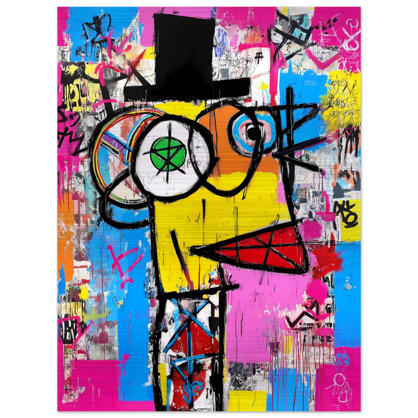 L'Homme au Chapeau Noir — tableau aluminium — vue 2 — art mural STNCL