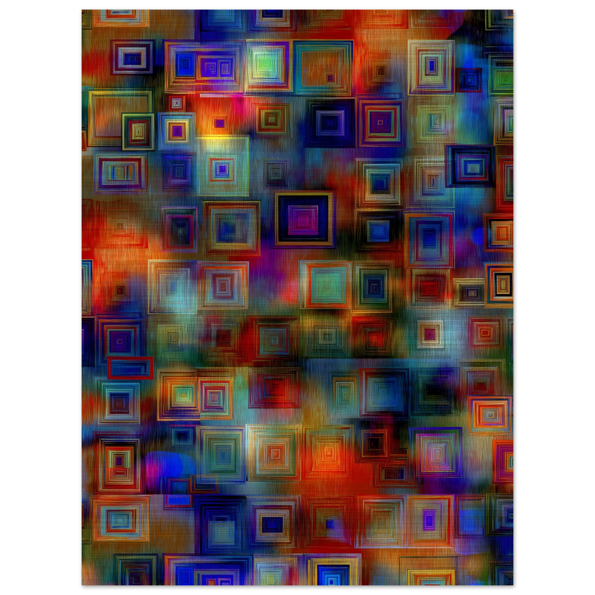 Trame de Carrés — tableau aluminium — vue 5 — art mural STNCL