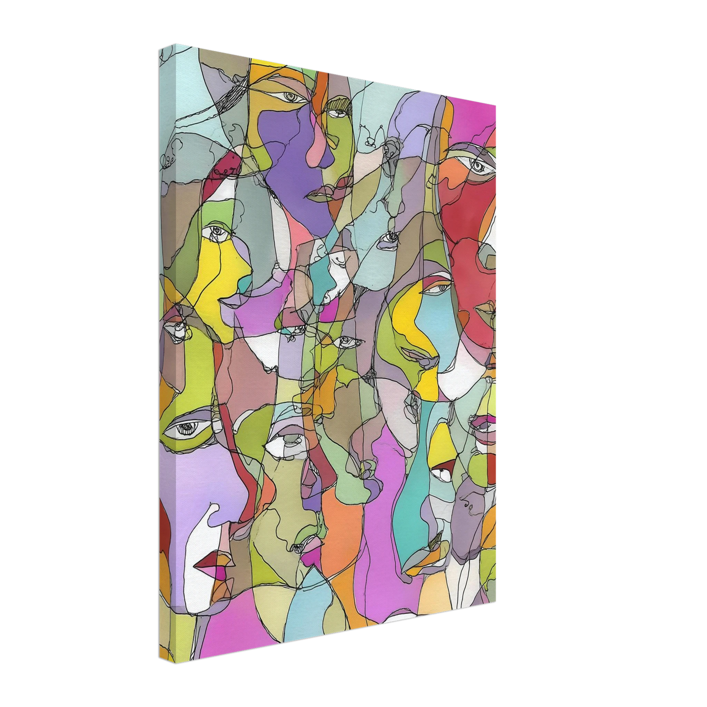 Visages Entrelacés — tableau sur toile — vue 5 — art mural STNCL