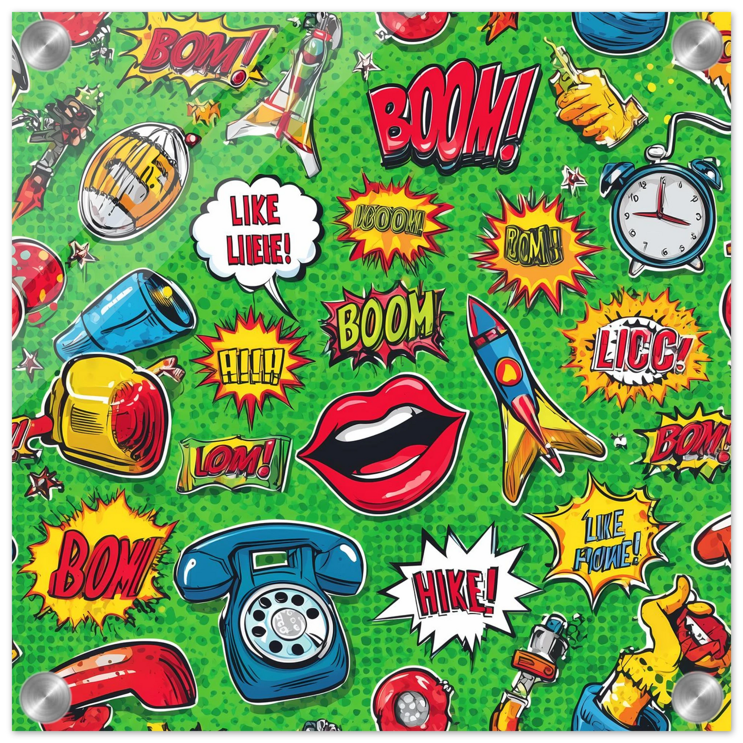 Explosion Pop — tableau plexiglas — vue 3 — art mural STNCL