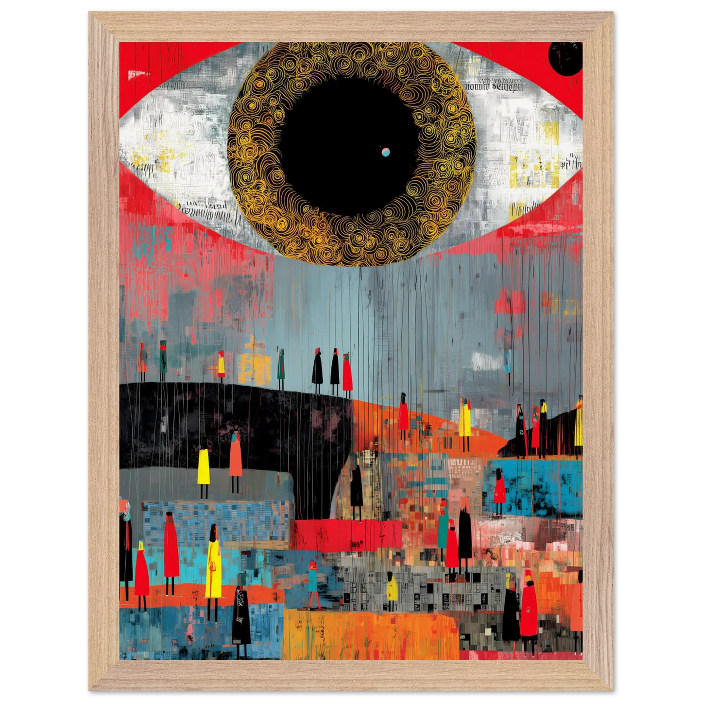L'Oeil et la Foule — tableau encadre bois — vue 12 — art mural STNCL