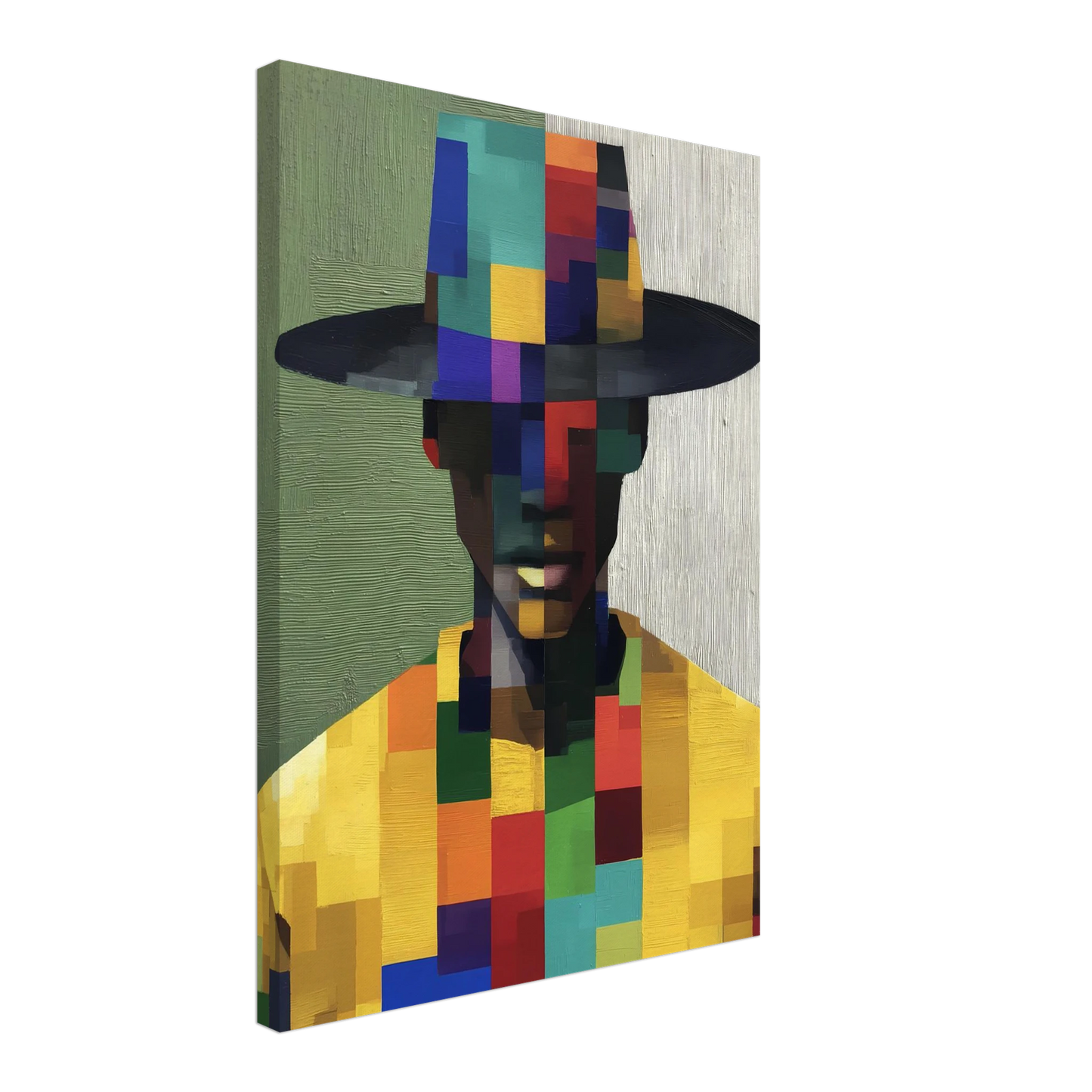Portrait en Mosaïque — tableau sur toile — vue 3 — art mural STNCL