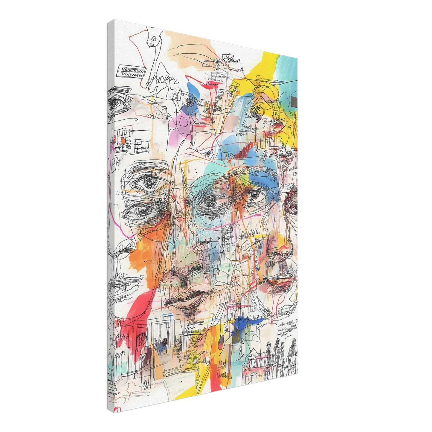 Carnet de Visages — tableau sur toile — vue 2 — art mural STNCL