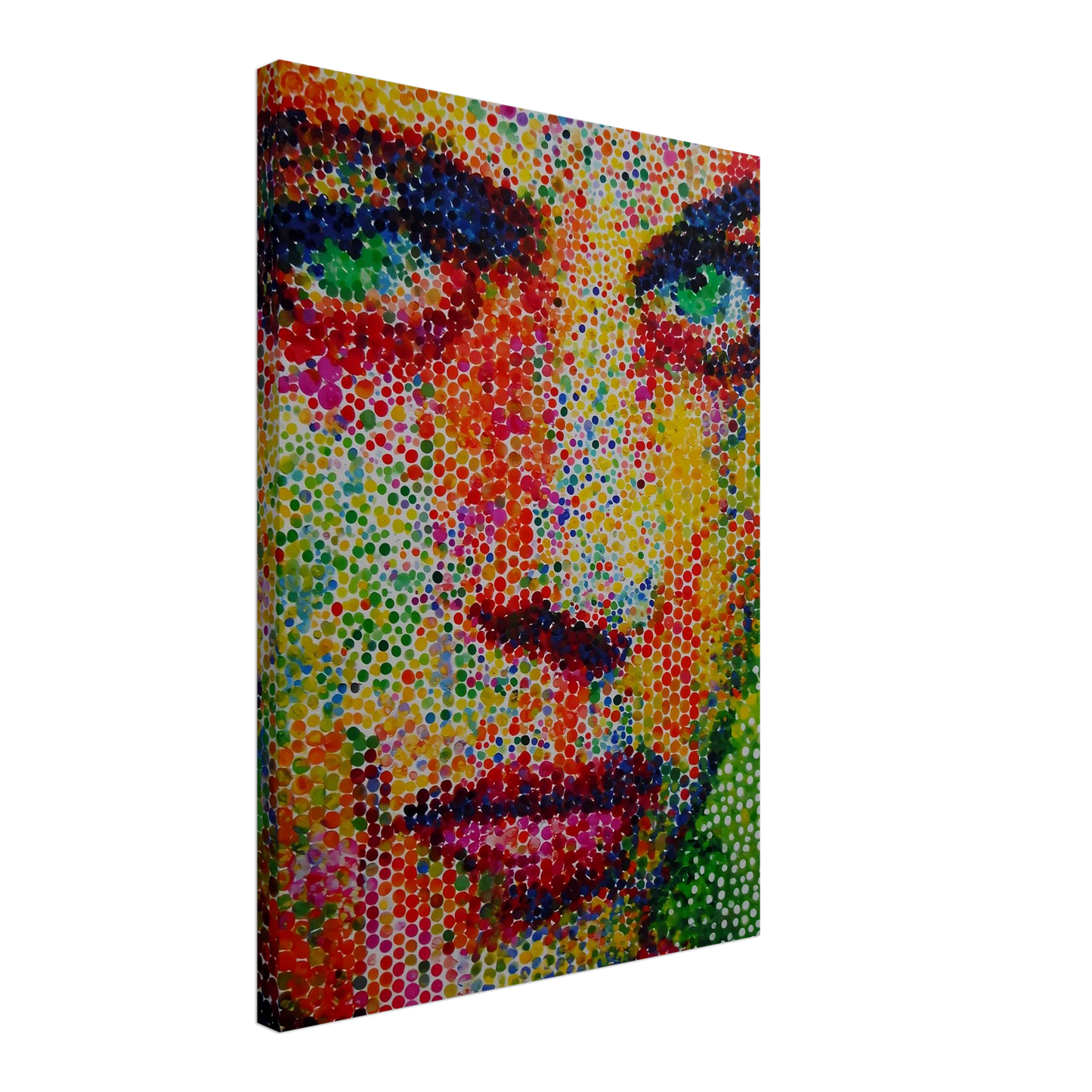 Le Visage en Points — tableau sur toile — vue 3 — art mural STNCL
