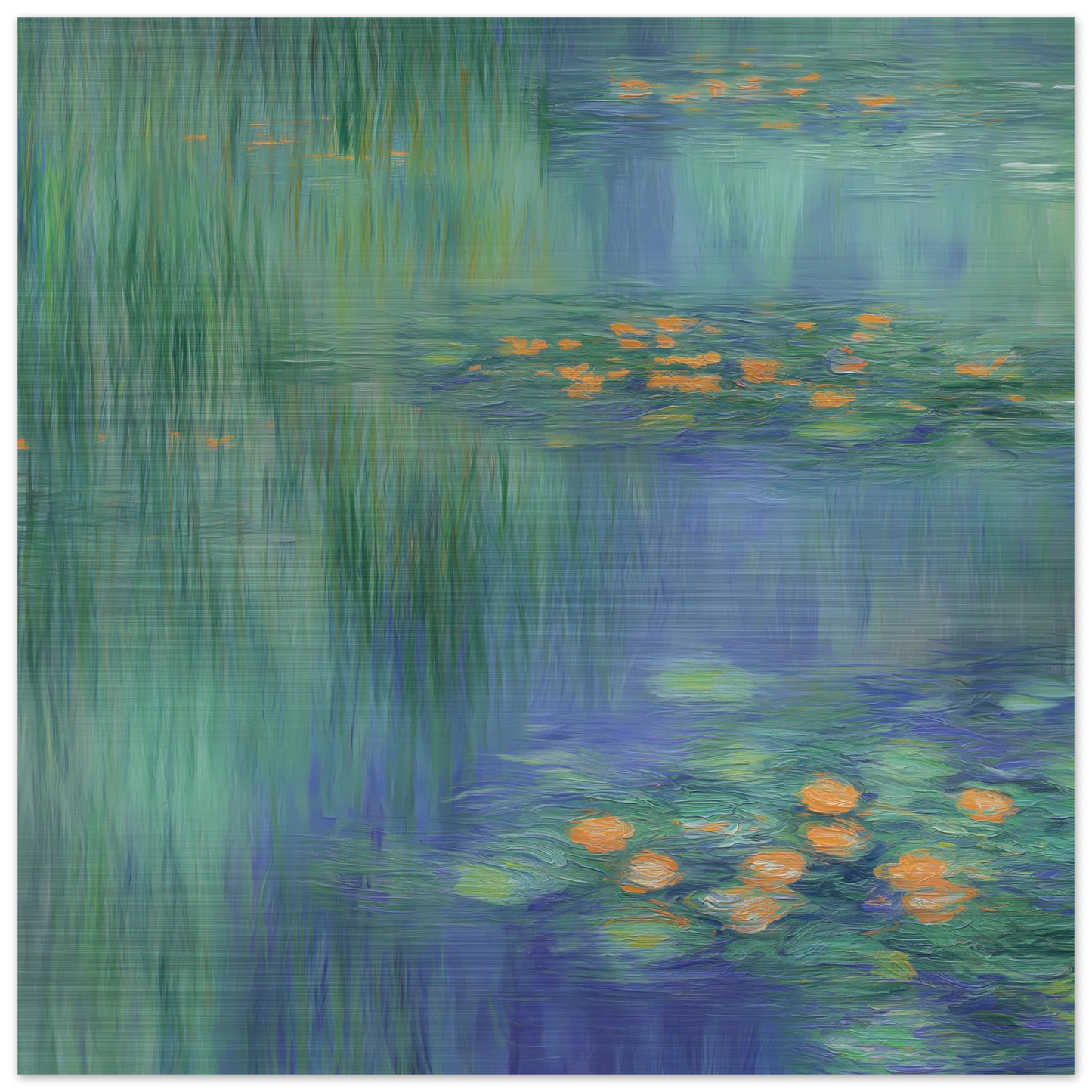 Reflets de Nénuphars — tableau aluminium — vue 4 — art mural STNCL