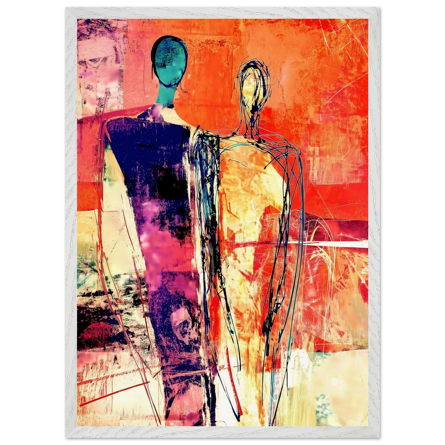 Deux Présences — tableau encadre bois — vue 11 — art mural STNCL
