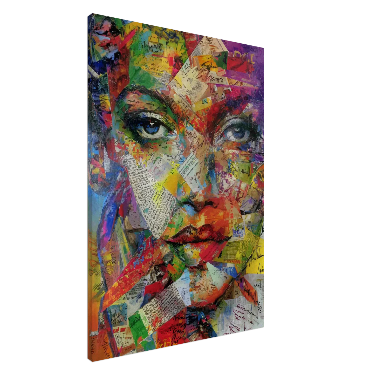 Visage Entre Les Mots — tableau sur toile — art mural STNCL