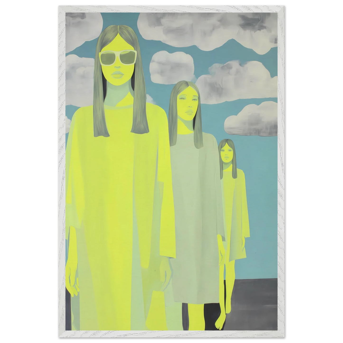 Les Trois Silhouettes — tableau encadré bois — vue 7 — art mural STNCL