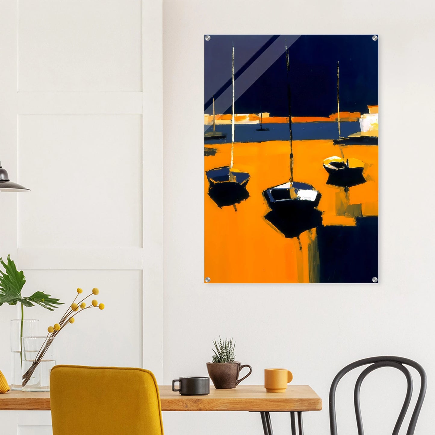Barques au Soleil Couchant — tableau plexiglas — vue 8 — art mural STNCL