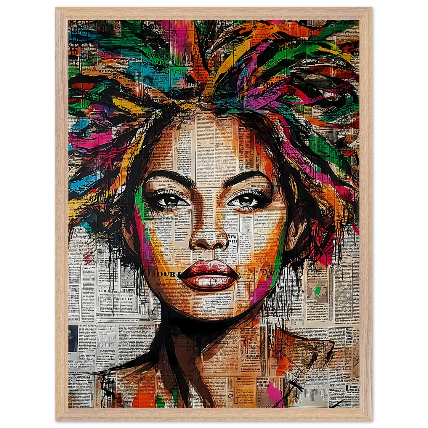 Tête d'Affiche — tableau encadré bois — vue 3 — art mural STNCL