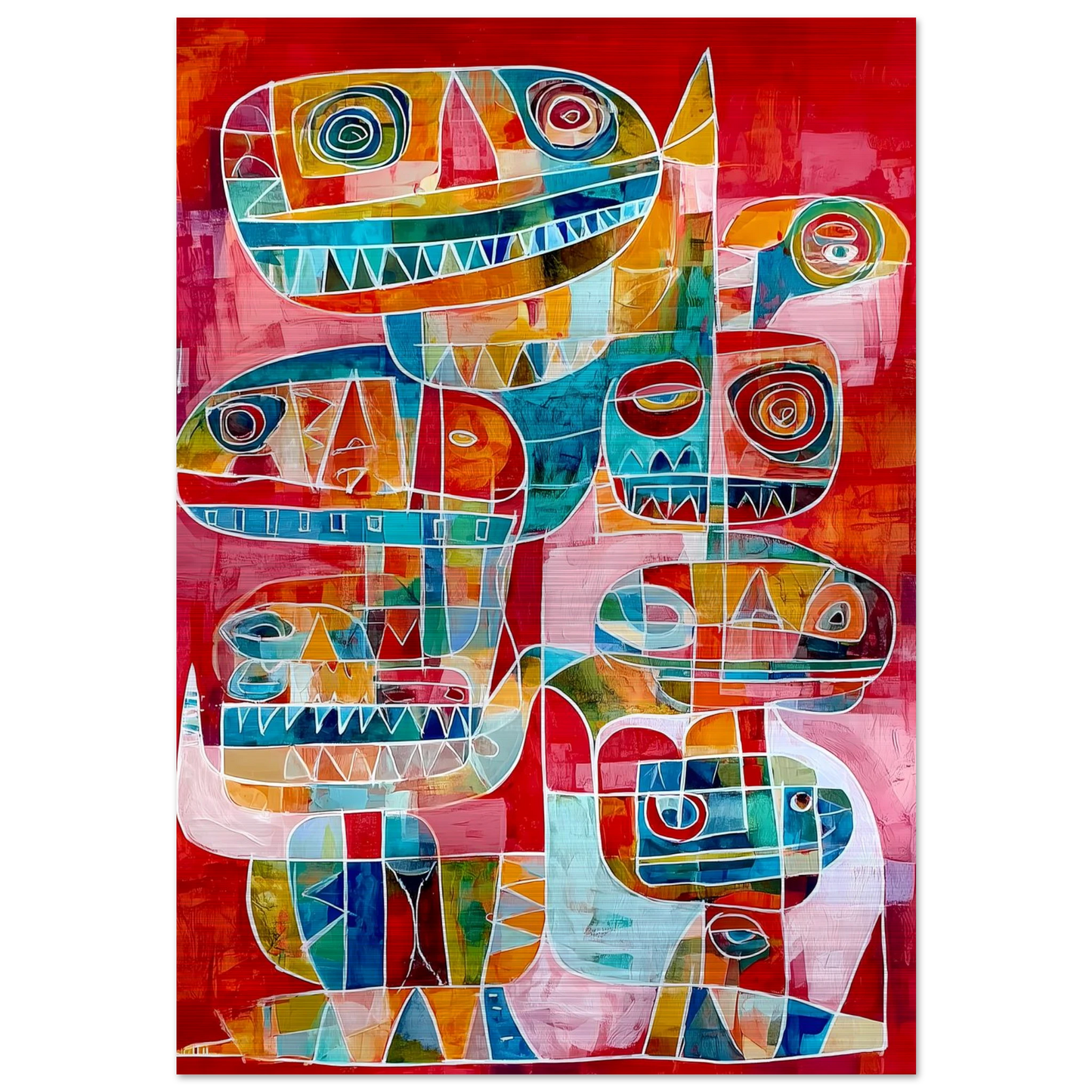 Totems Imbriqués — tableau aluminium — art mural STNCL