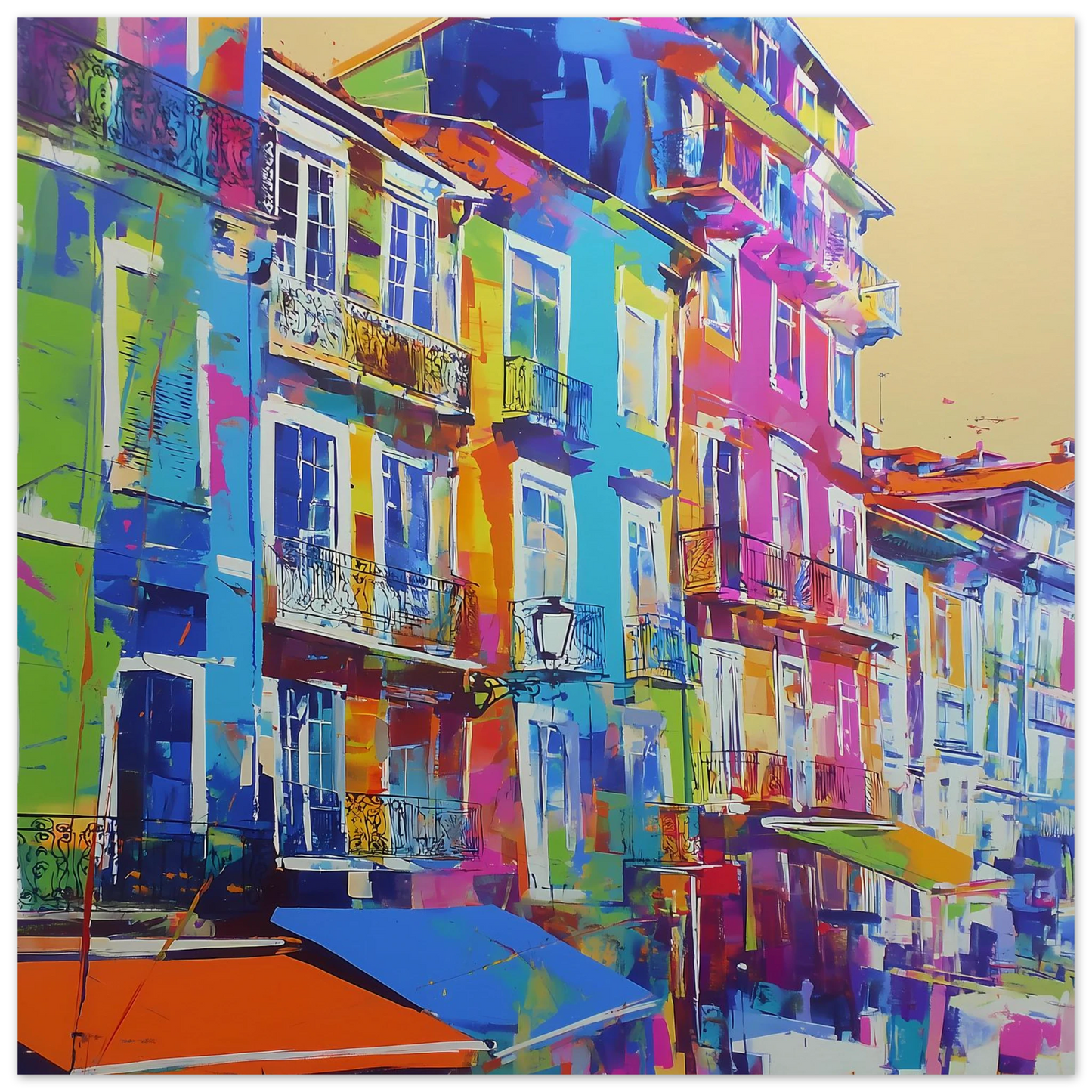 Balcons Colorés — affiche d'art — vue 5 — art mural STNCL