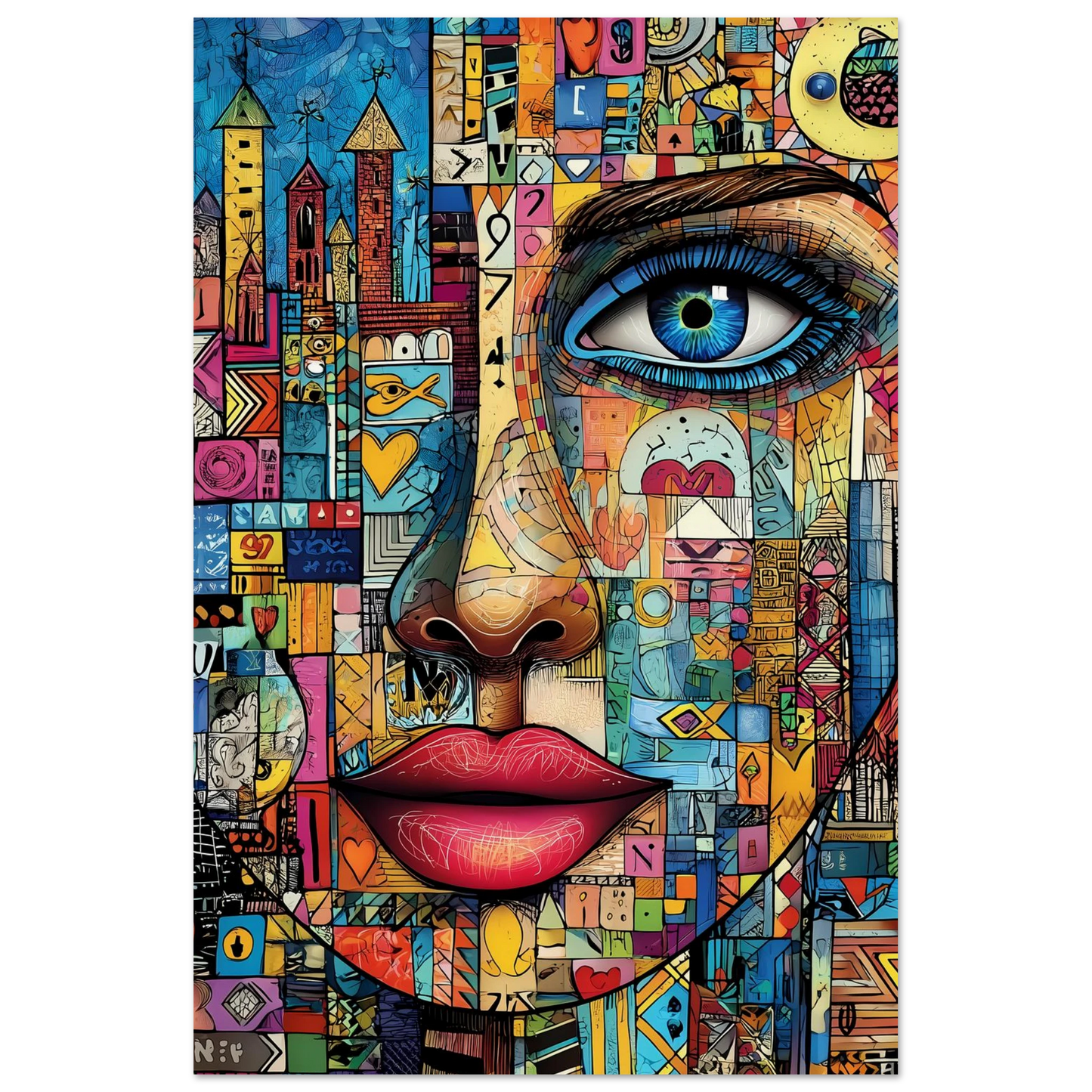 Visage Mosaïque — affiche d'art — vue 4 — art mural STNCL