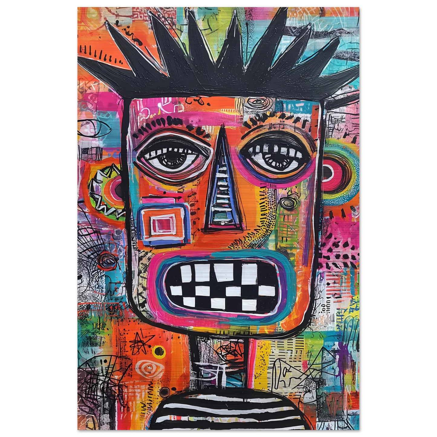 Masque Brut — tableau aluminium — vue 3 — art mural STNCL