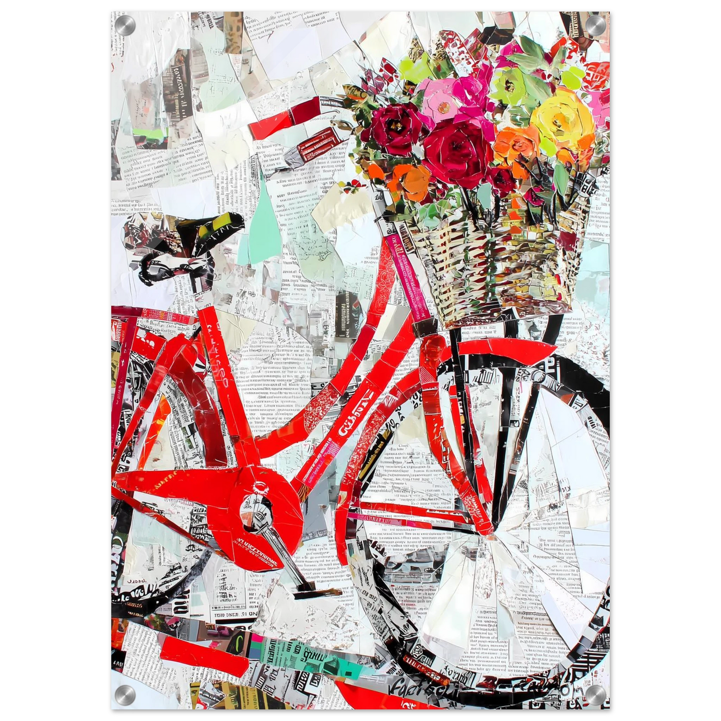 Le Vélo Fleuri — tableau plexiglas — vue 2 — art mural STNCL