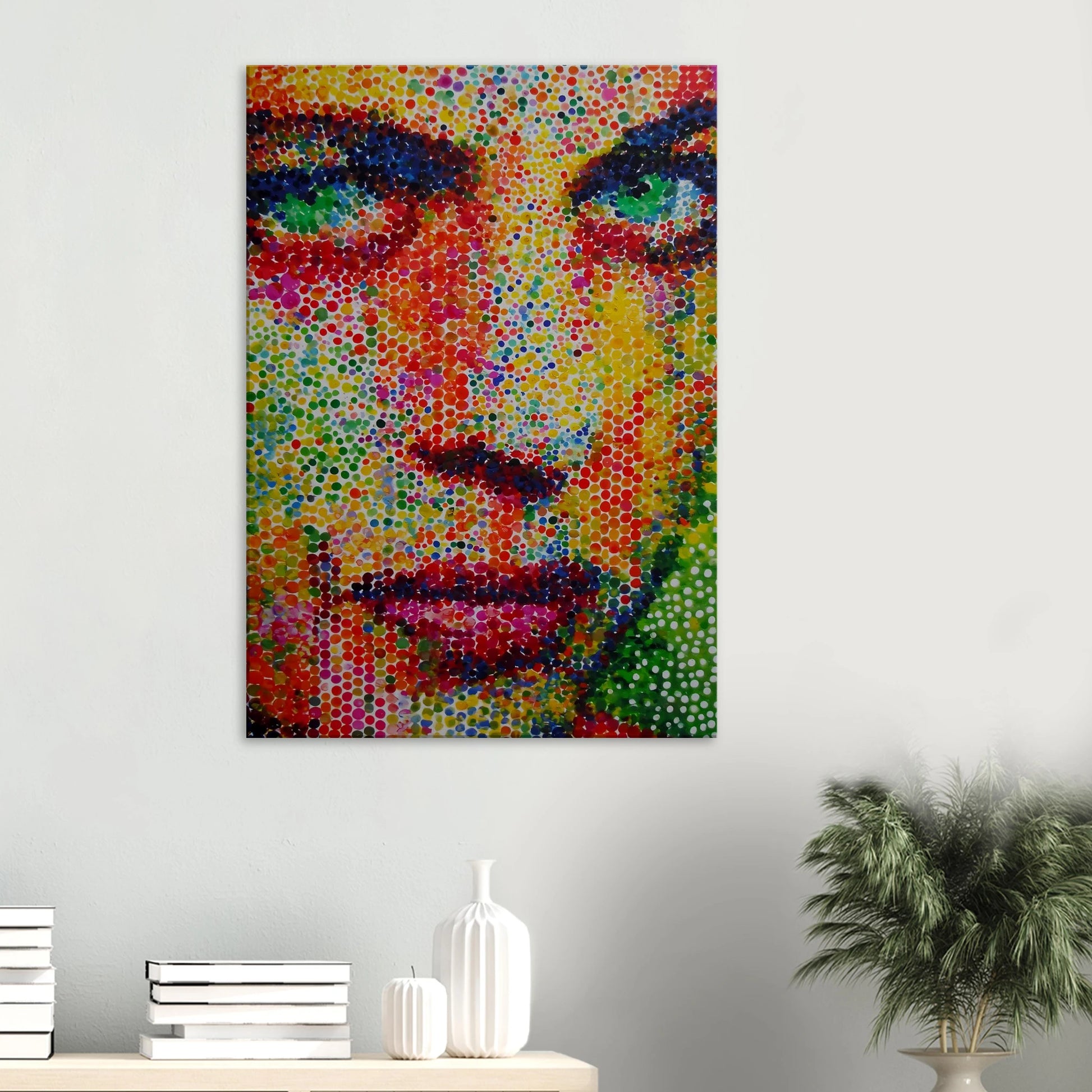 Le Visage en Points — tableau sur toile — vue 6 — art mural STNCL