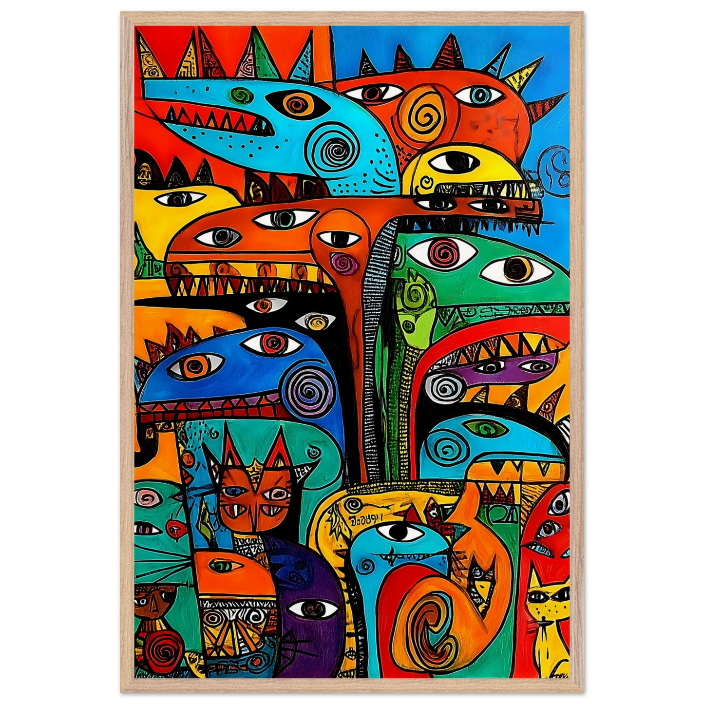 La Tribu — tableau encadré bois — vue 14 — art mural STNCL