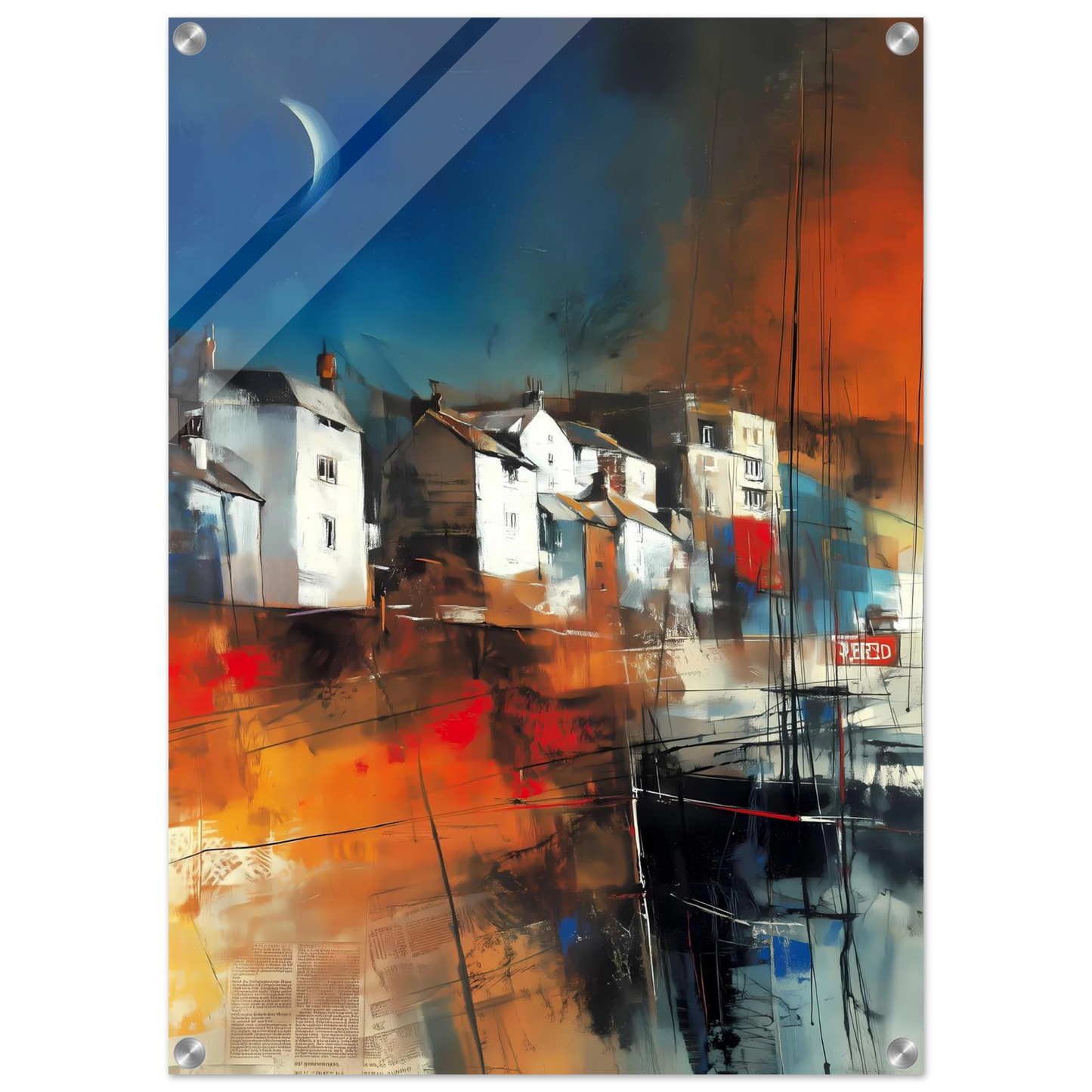 Port sous le Croissant de Lune — tableau plexiglas — vue 2 — art mural STNCL
