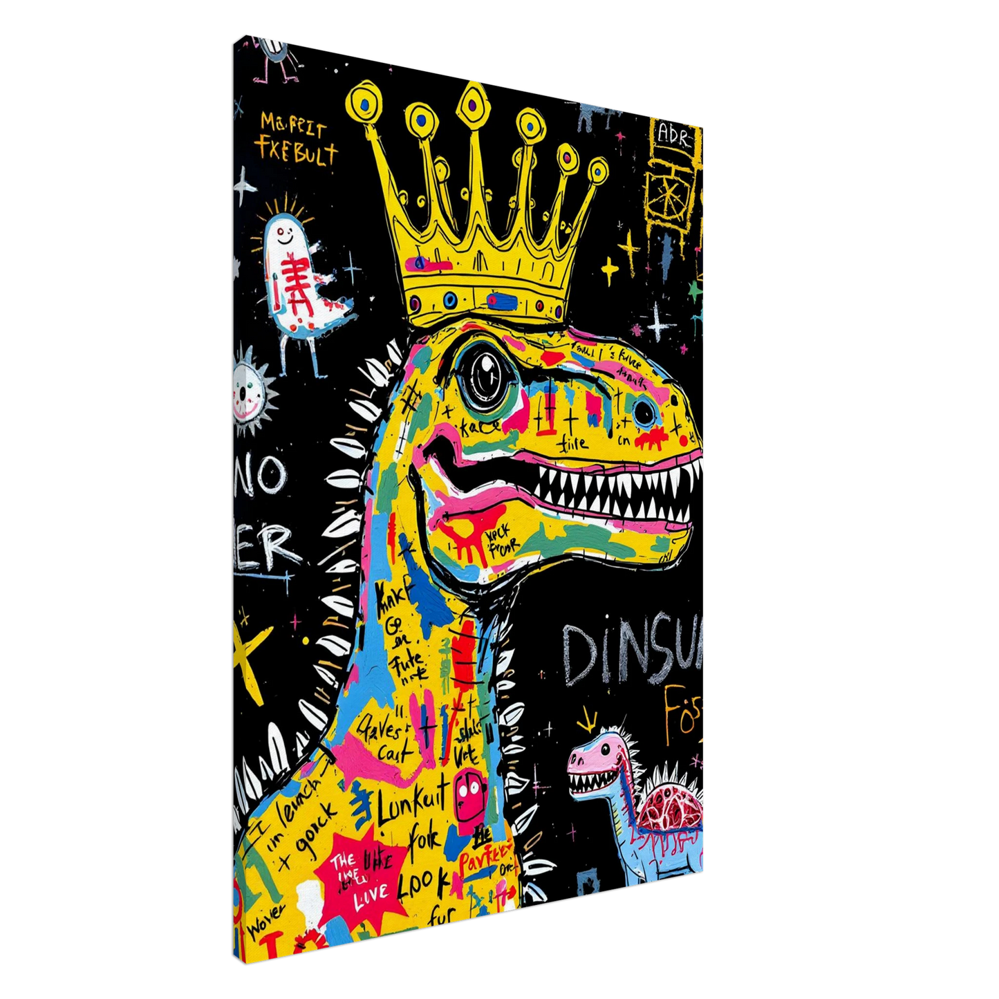 Dinosaure Roi Graffiti — tableau sur toile — art mural STNCL