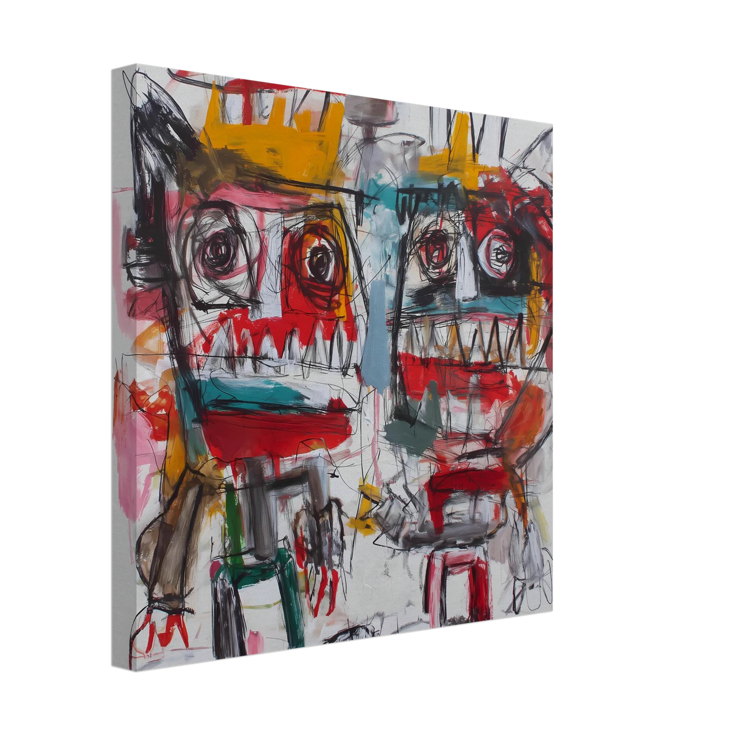 Rois Crânes — tableau sur toile — vue 3 — art mural STNCL
