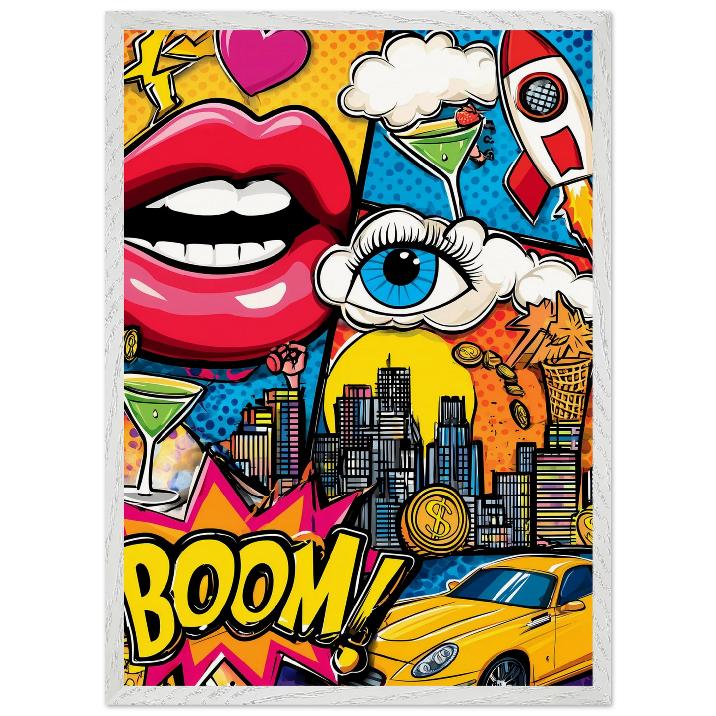 BOOM Pop Art — tableau encadre bois — vue 11 — art mural STNCL