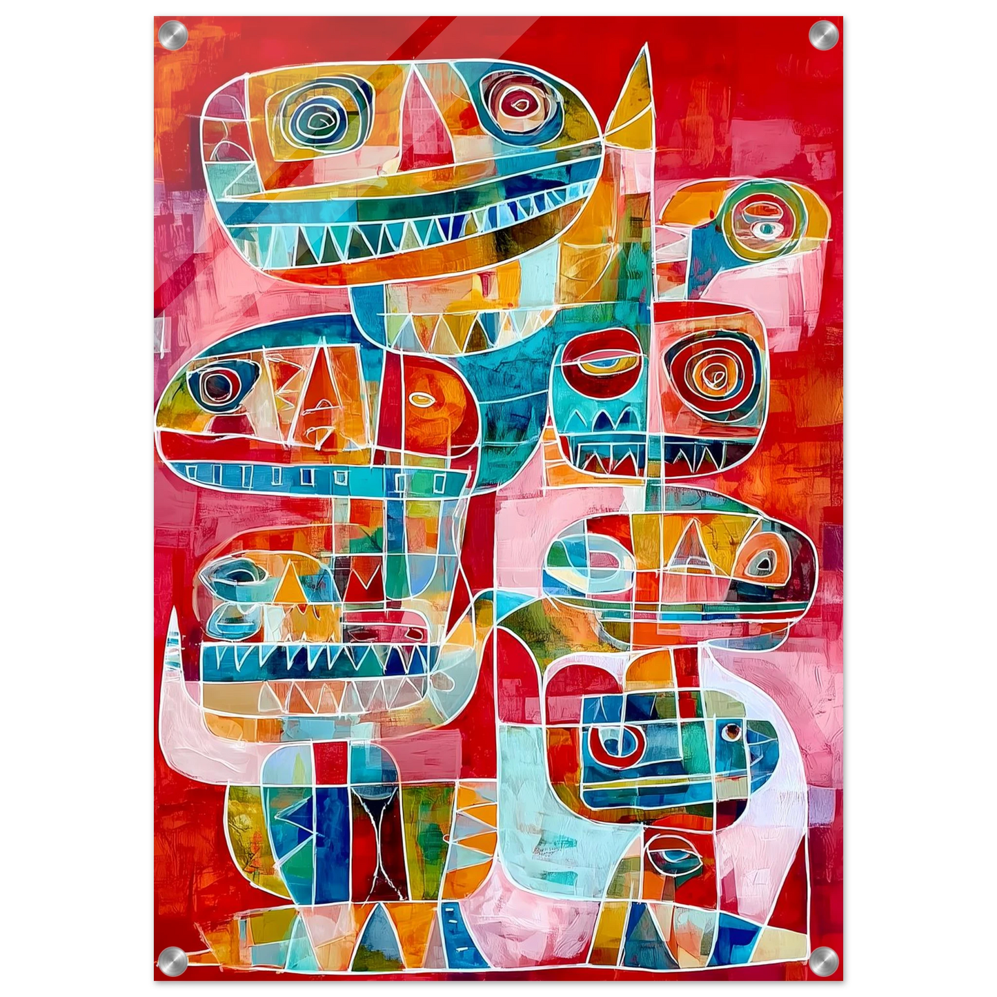 Totems Imbriqués — tableau plexiglas — vue 2 — art mural STNCL