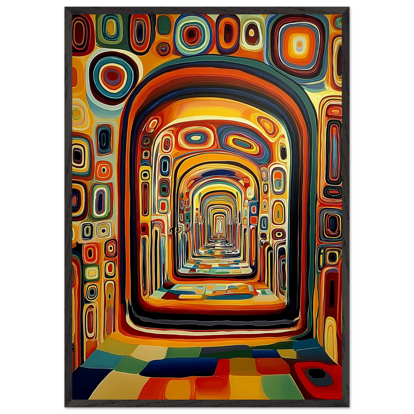 Enfilade Sans Fin — tableau encadré bois — art mural STNCL