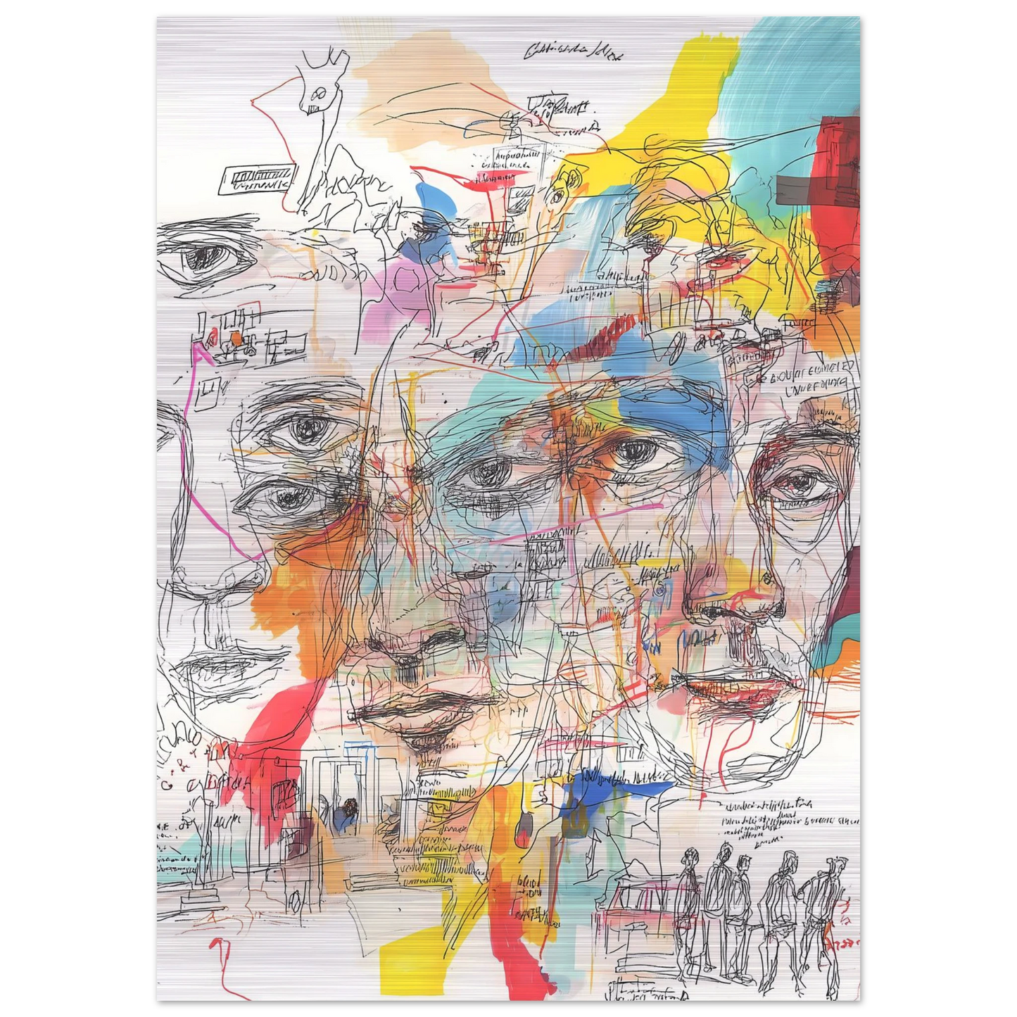 Carnet de Visages — tableau aluminium — vue 4 — art mural STNCL