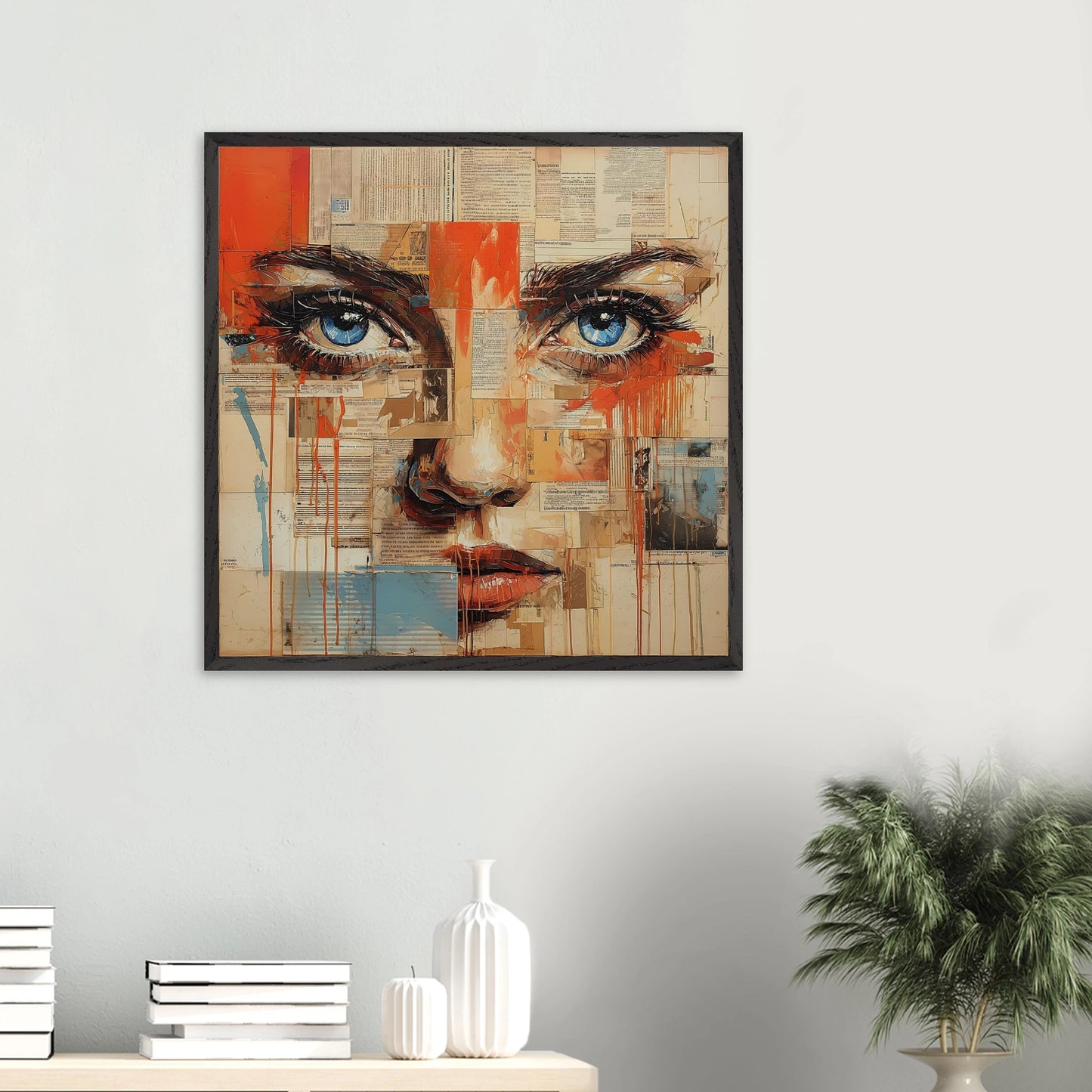 Sur les Pages — tableau encadré bois — vue 13 — art mural STNCL