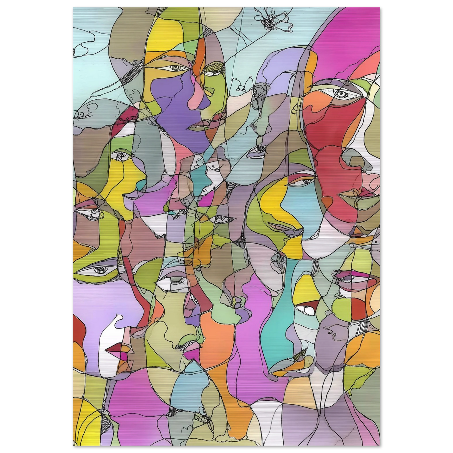 Visages Entrelacés — tableau aluminium — art mural STNCL
