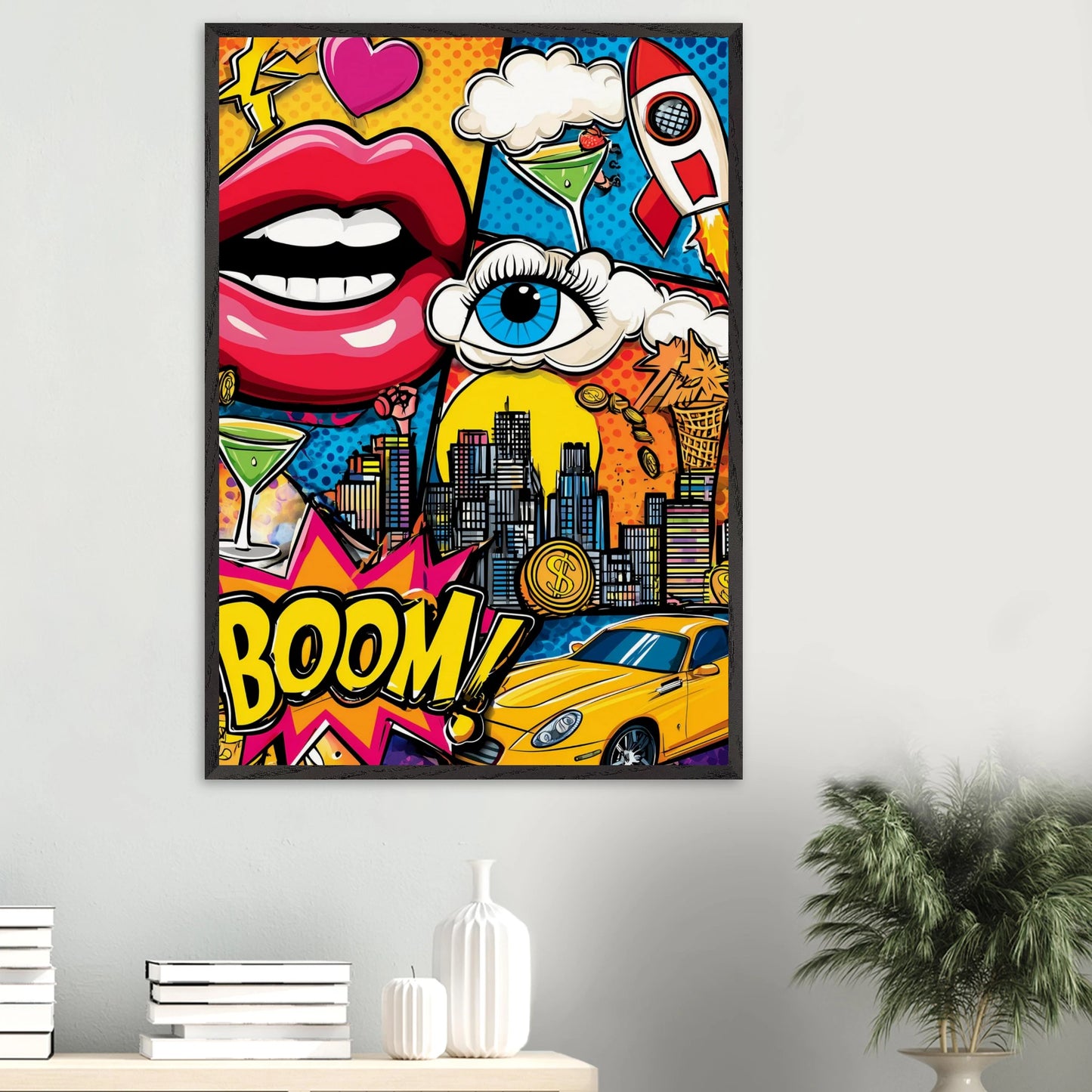BOOM Pop Art — tableau encadre bois — vue 16 — art mural STNCL