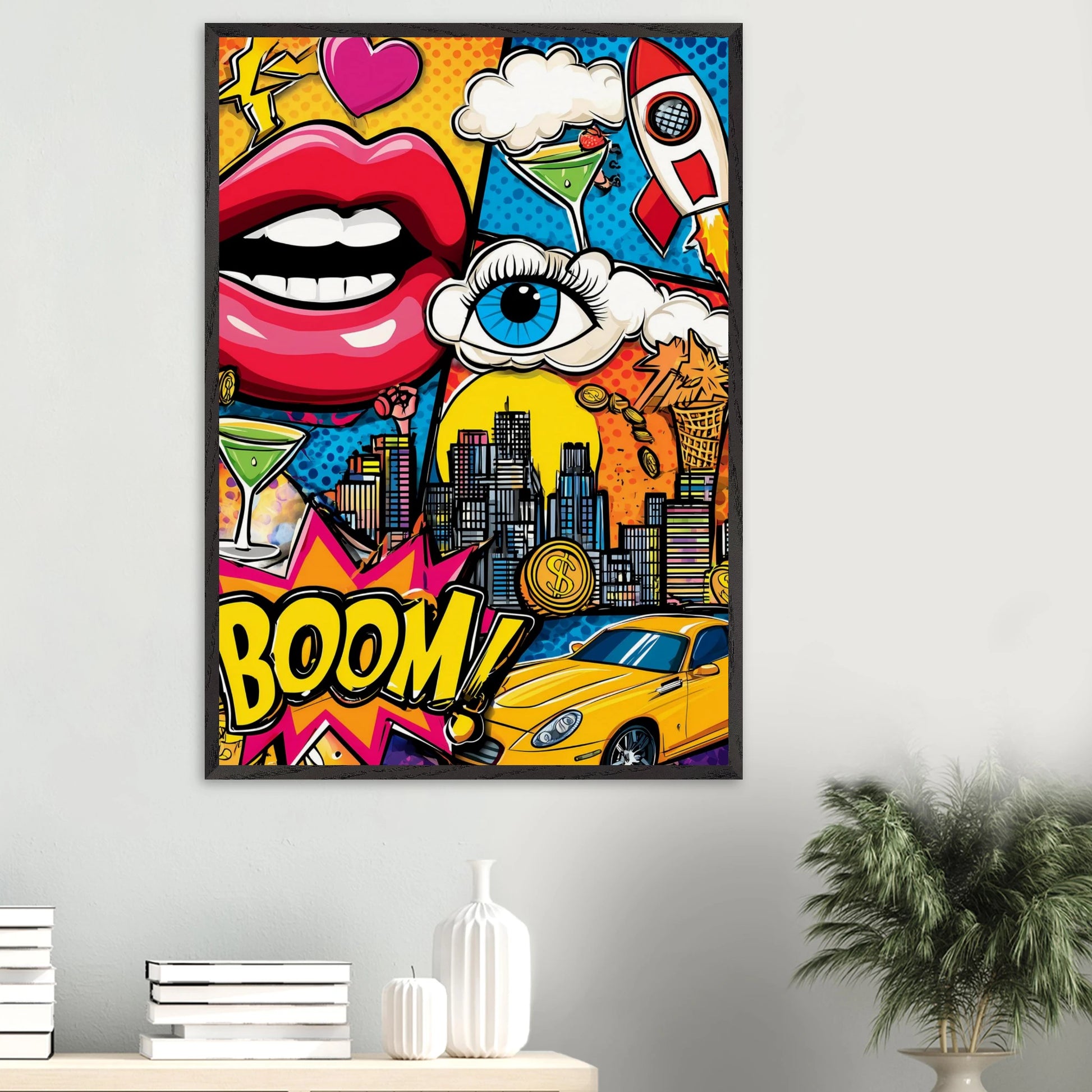 BOOM Pop Art — tableau encadre bois — vue 16 — art mural STNCL