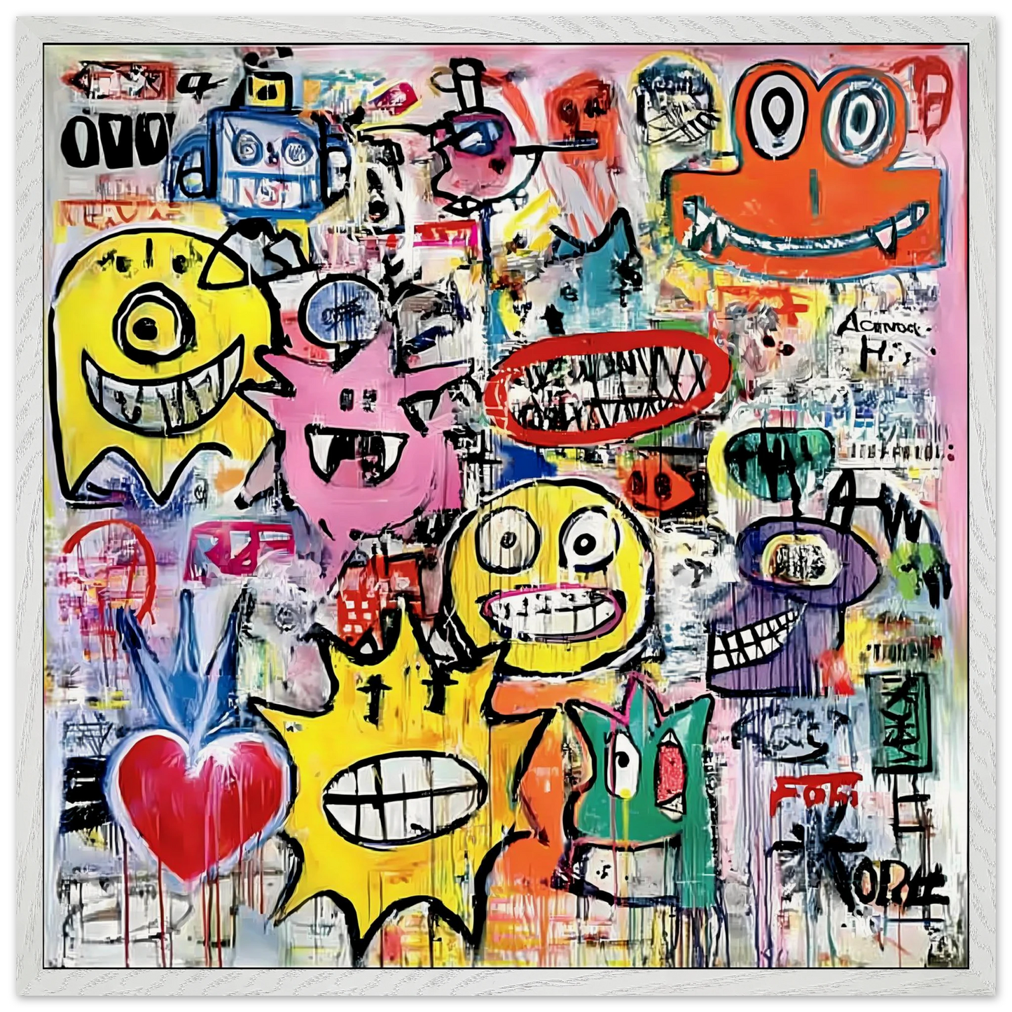 Le Mur aux Monstres — tableau encadré bois — vue 5 — art mural STNCL
