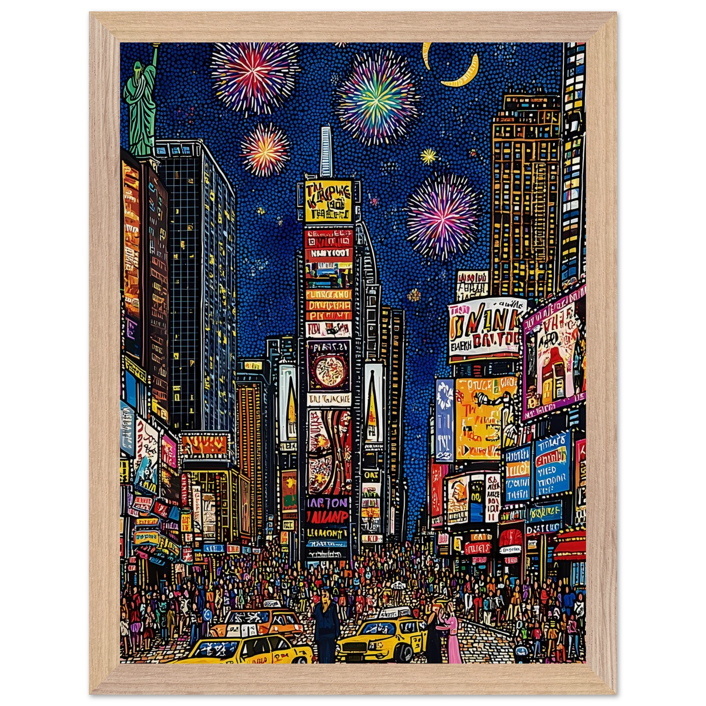 New York en Fête — tableau encadre bois — vue 12 — art mural STNCL