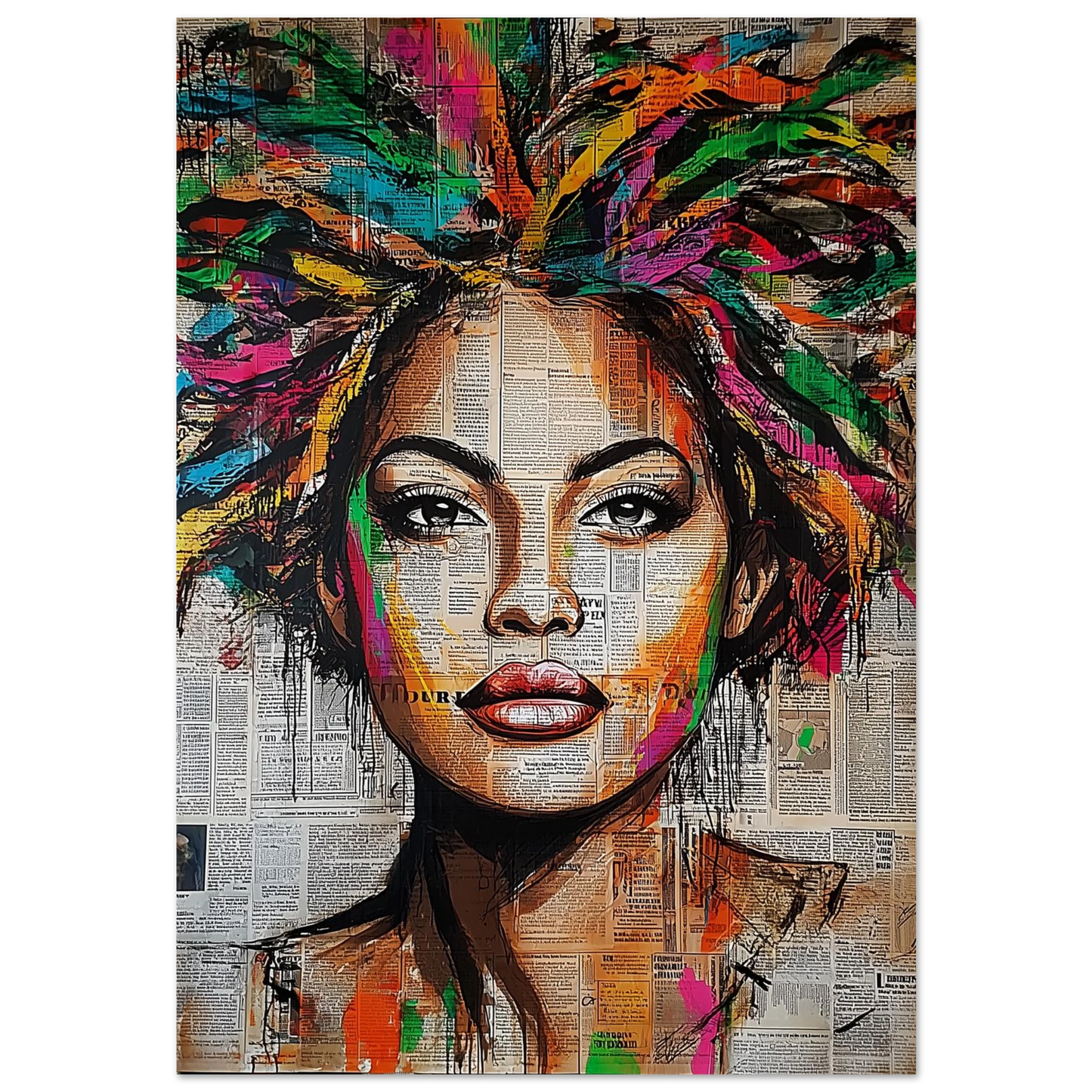 Visage aux Mille Couleurs — tableau aluminium — art mural STNCL