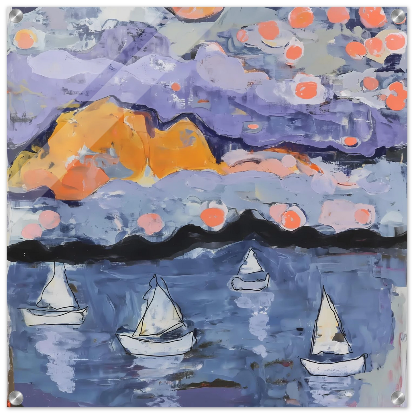 Voiles dans la Baie — tableau plexiglas — art mural STNCL