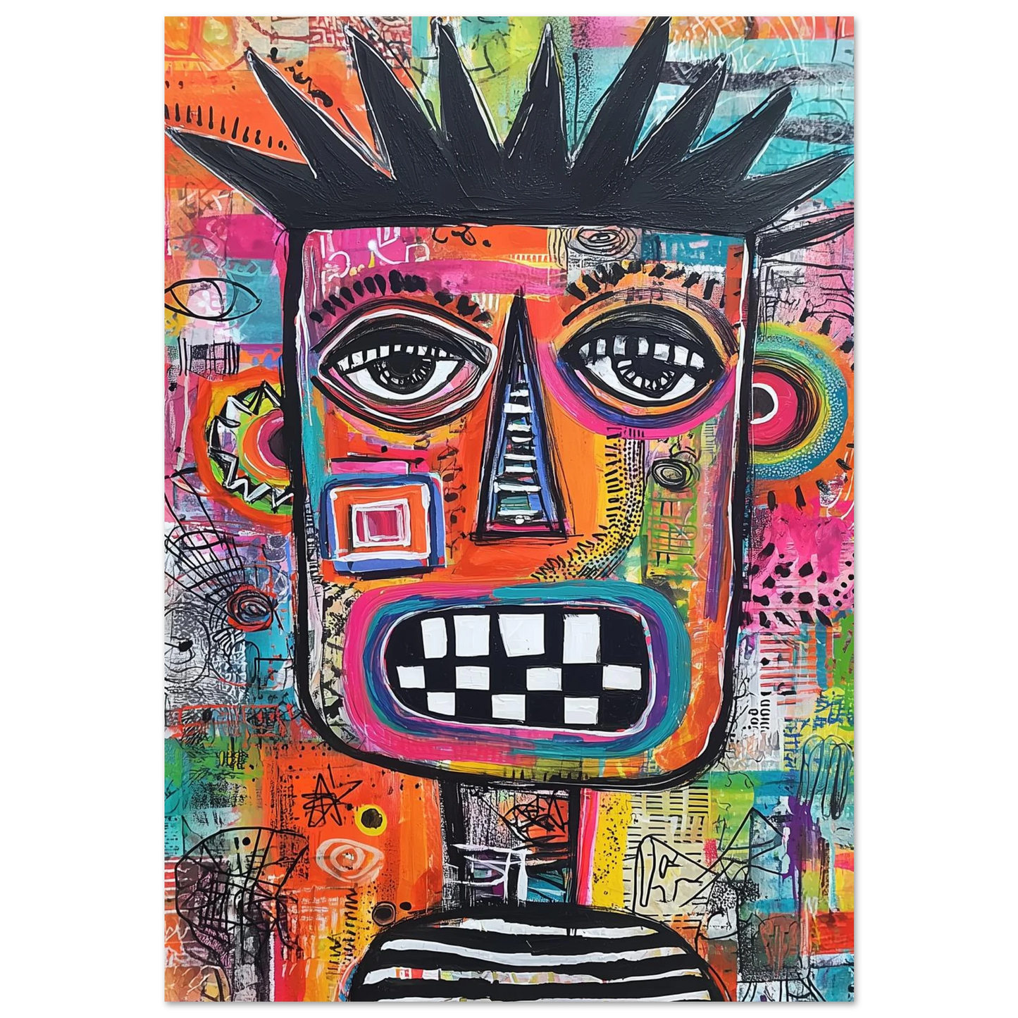 Visage aux Dents Carrelées — tableau aluminium — art mural STNCL