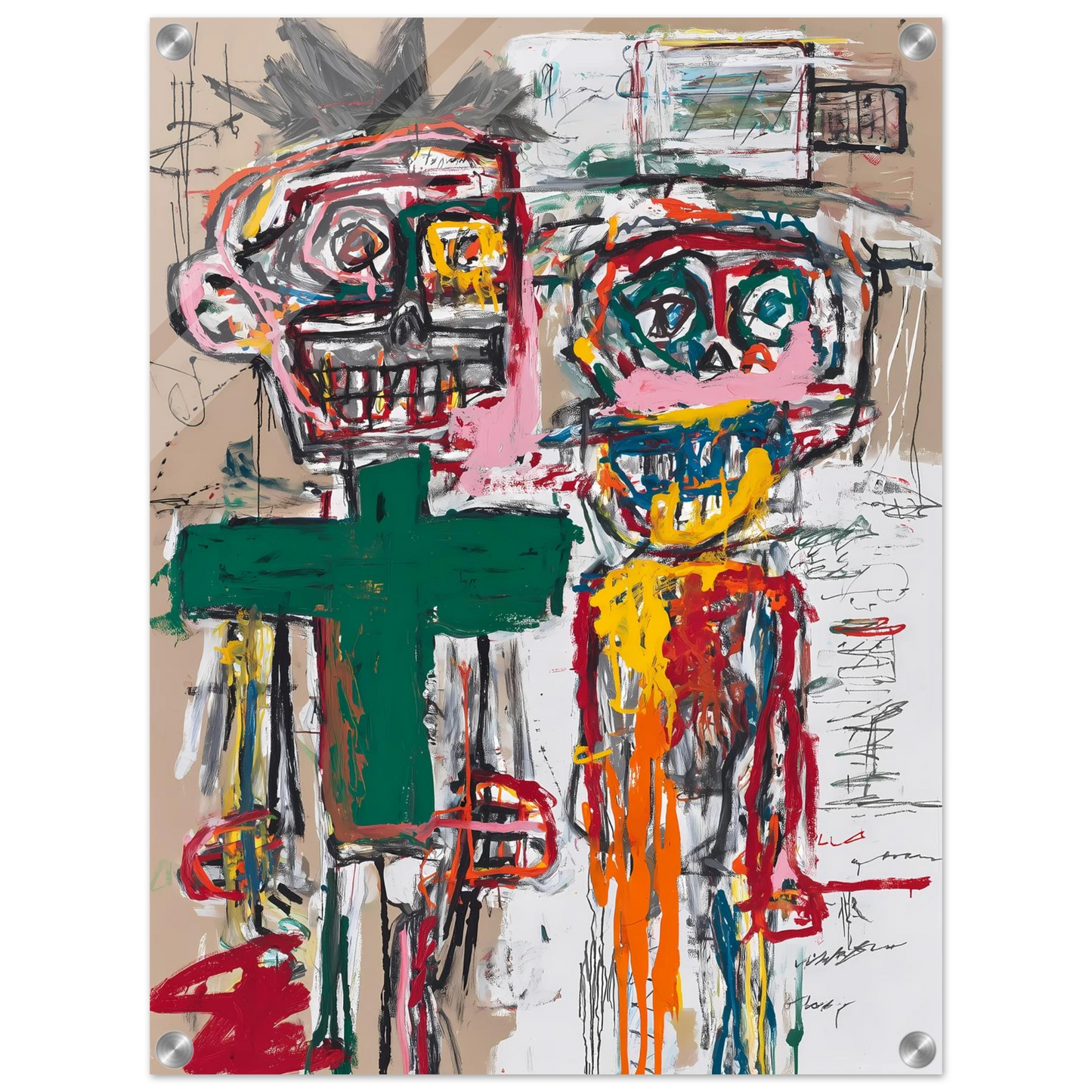 Deux Totems — tableau plexiglas — vue 4 — art mural STNCL