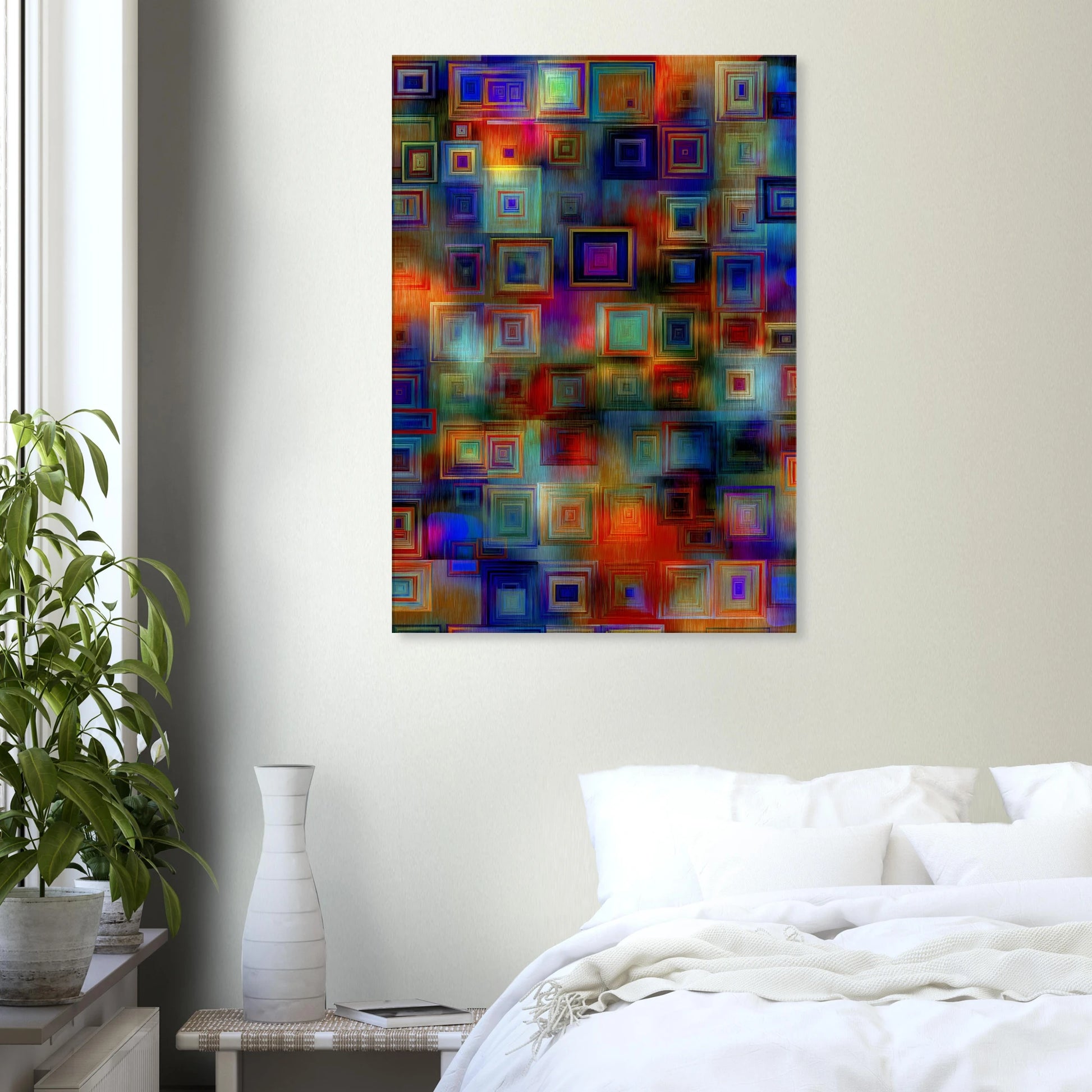 Trame de Carrés — tableau sur toile — vue 7 — art mural STNCL