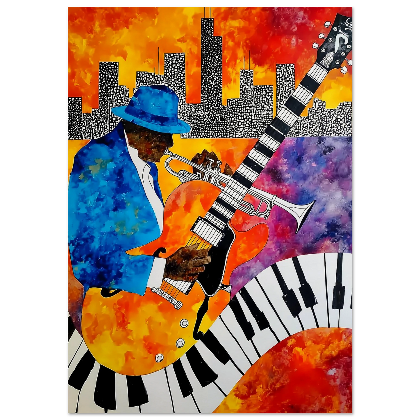 Blues en Ville — affiche d'art — art mural STNCL