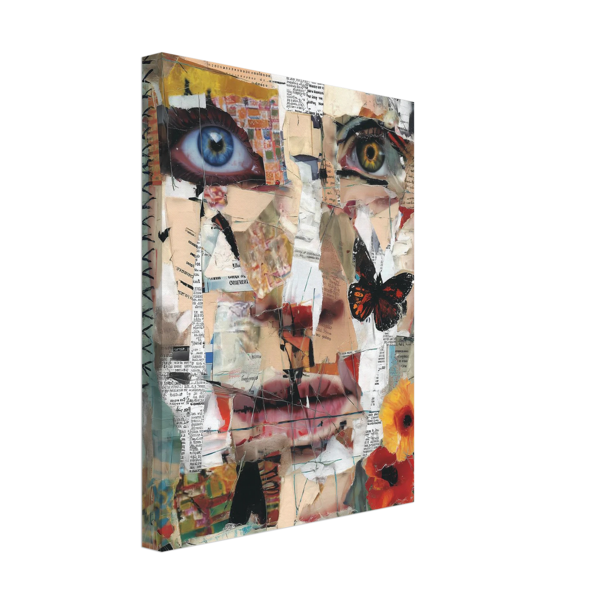 Le Visage de Papier — tableau sur toile — vue 4 — art mural STNCL