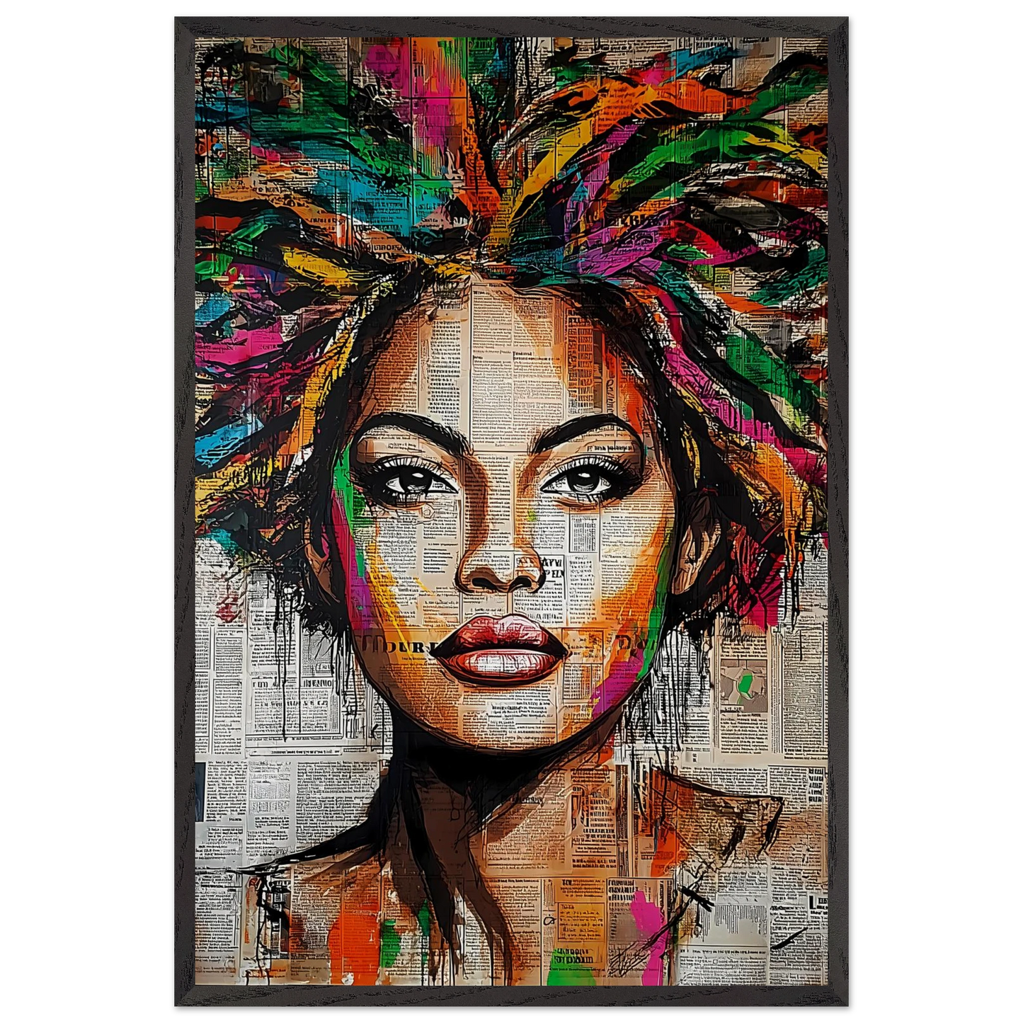 Tête d'Affiche — tableau encadré bois — vue 2 — art mural STNCL